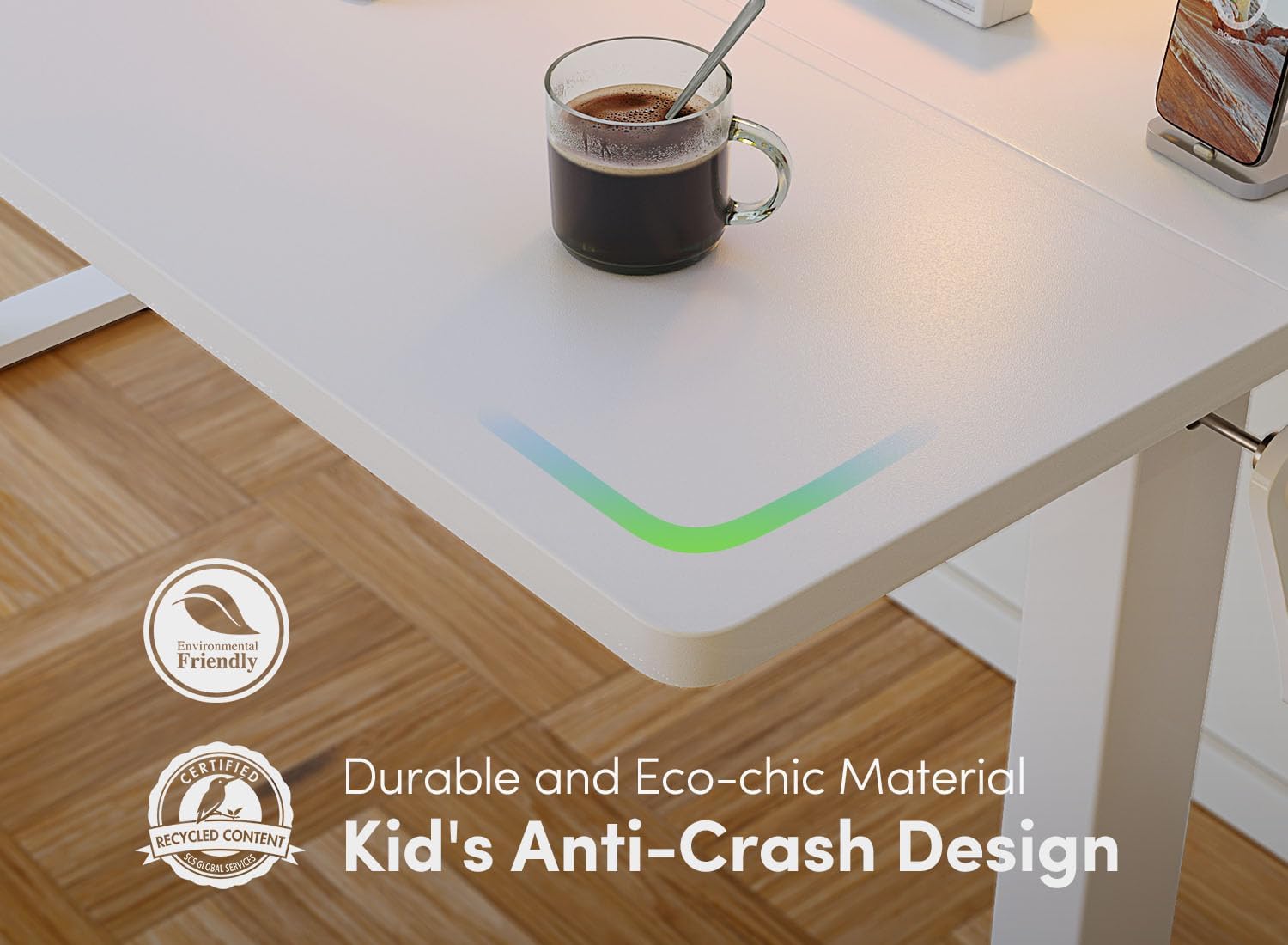 Crank Height Adjustable Desk, 40 Inches Manual Standing Desk, Writing Table with Handle