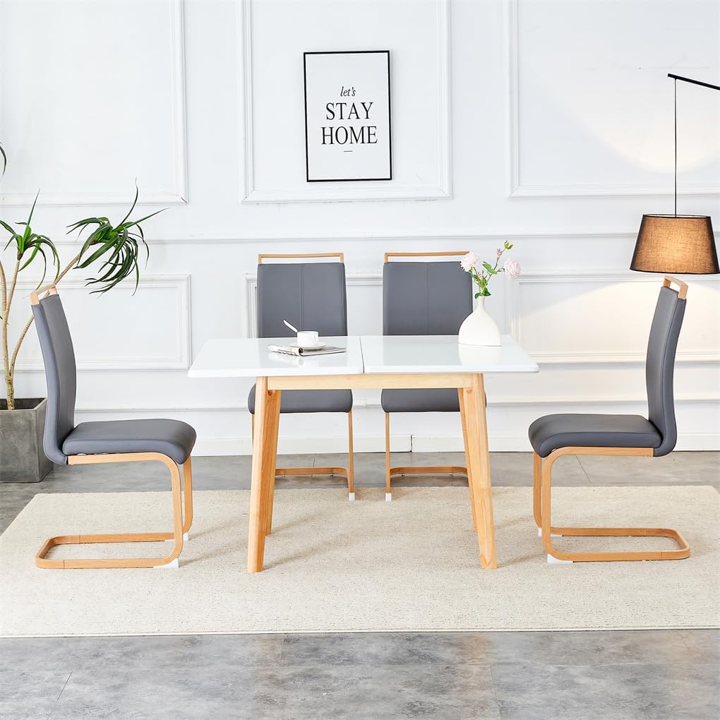 Folding Dining Table Set for 4, Sintered Stone Dinner Table for Space Saving