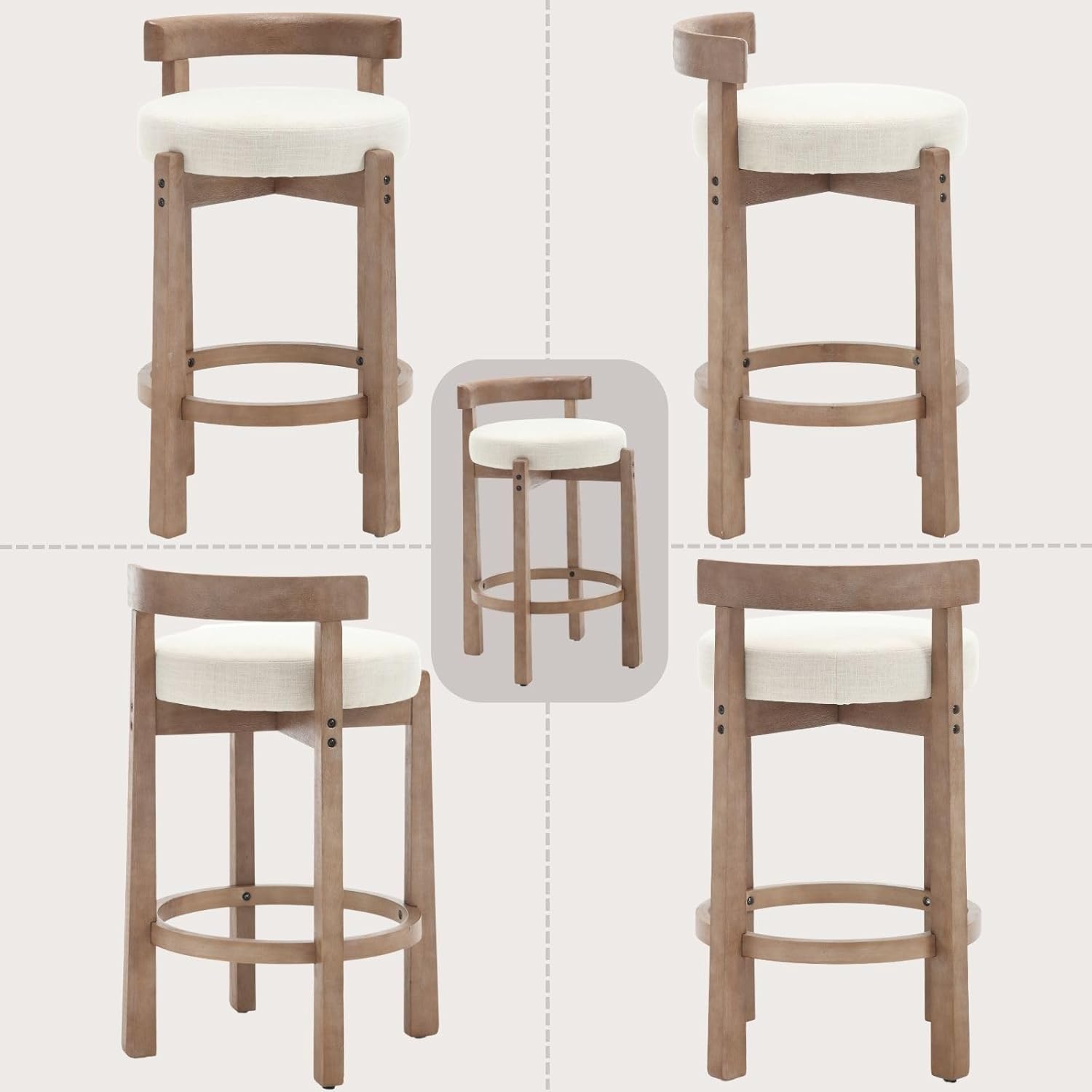 Modern Bar Stools Set of 2, 26" Counter Height Stools