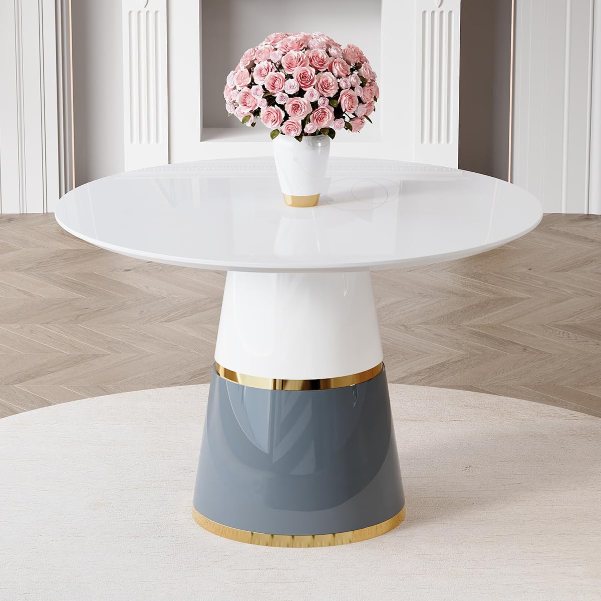 45" White Dining Room Table, Breakfast Nook Table