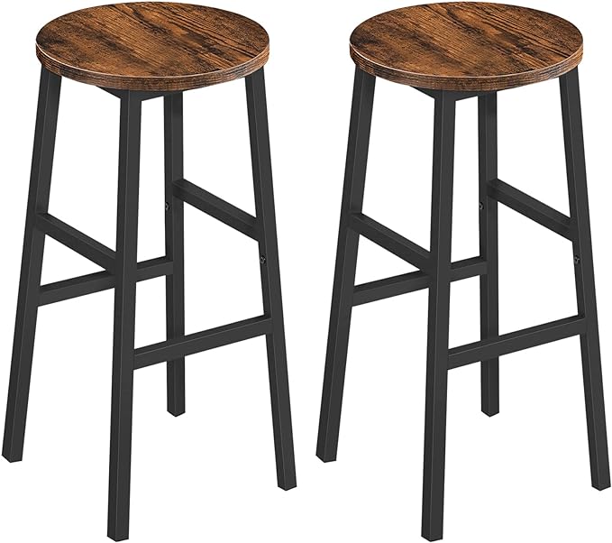 24.4 Inch Kitchen Breakfast Bar Stools, Industrial Bar Stools