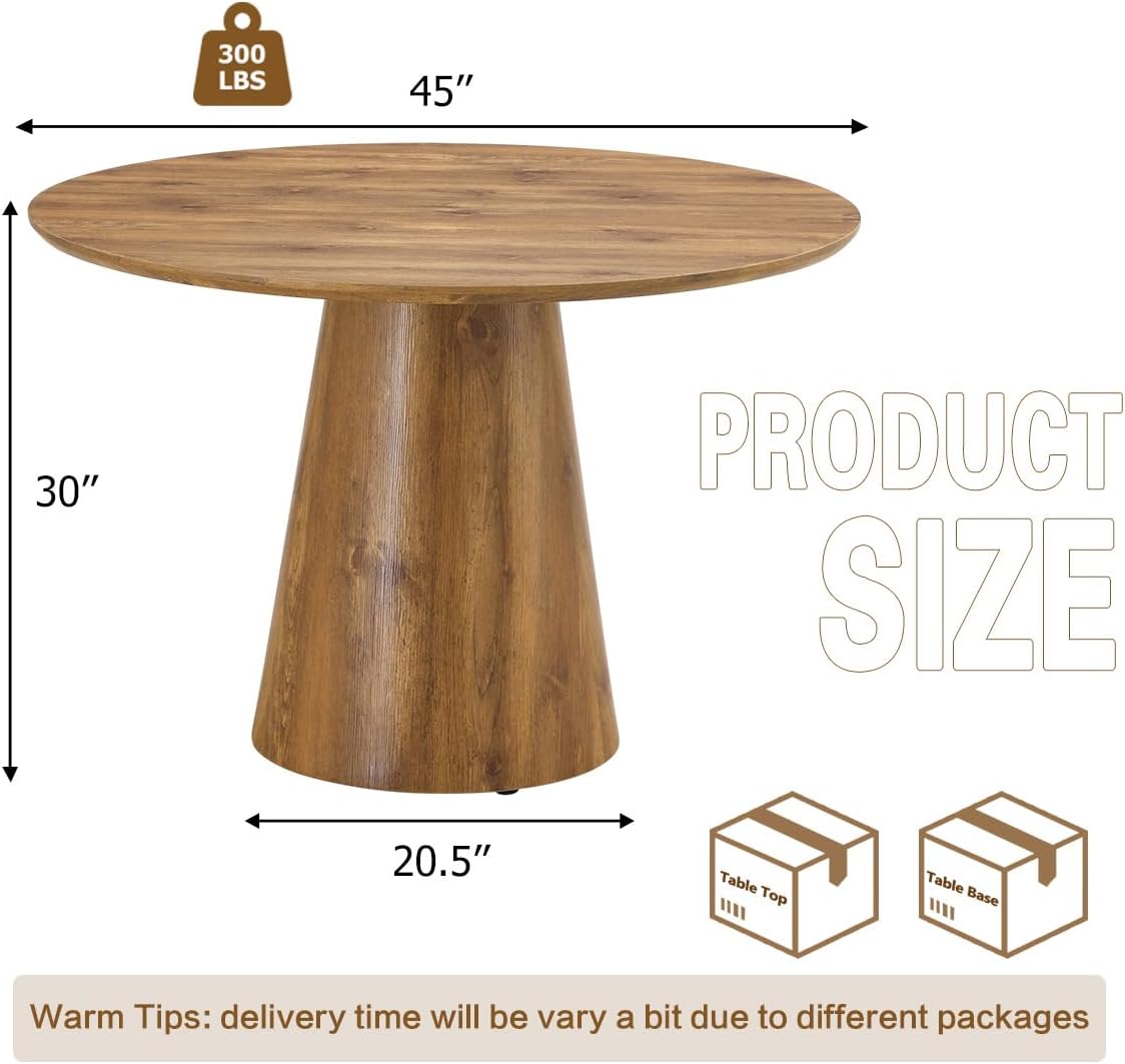 Small Round Dining Room Table 45 Inch, Round Kitchen Table