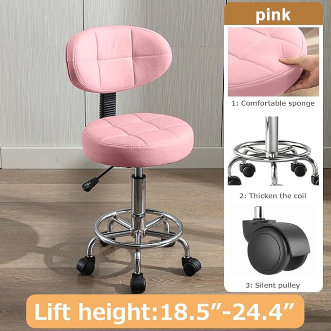Modern Office Desk Chair Rolling Stool Computer Chair with Low Back Height Adjustable Work Home Salon Drafting Swivel Task Chair