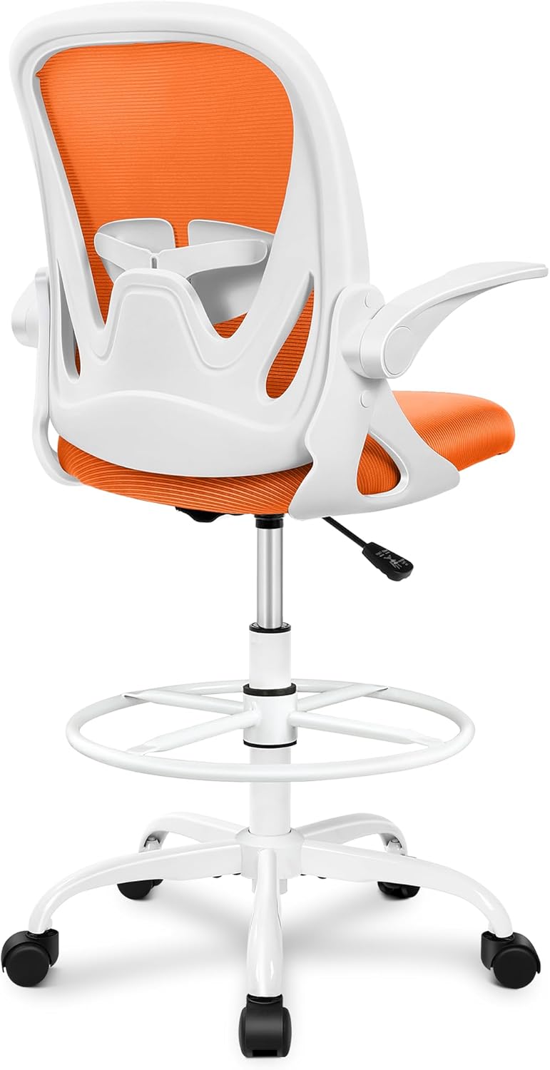 Drafting Chair Tall Office Chair with Flip-up Armrests Executive Ergonomic Computer Standing Desk Chair