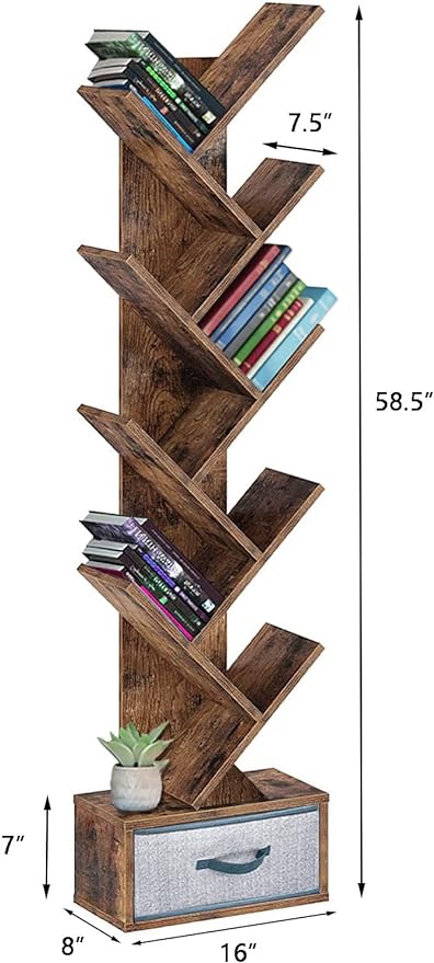 Tree Bookshelf with Drawer