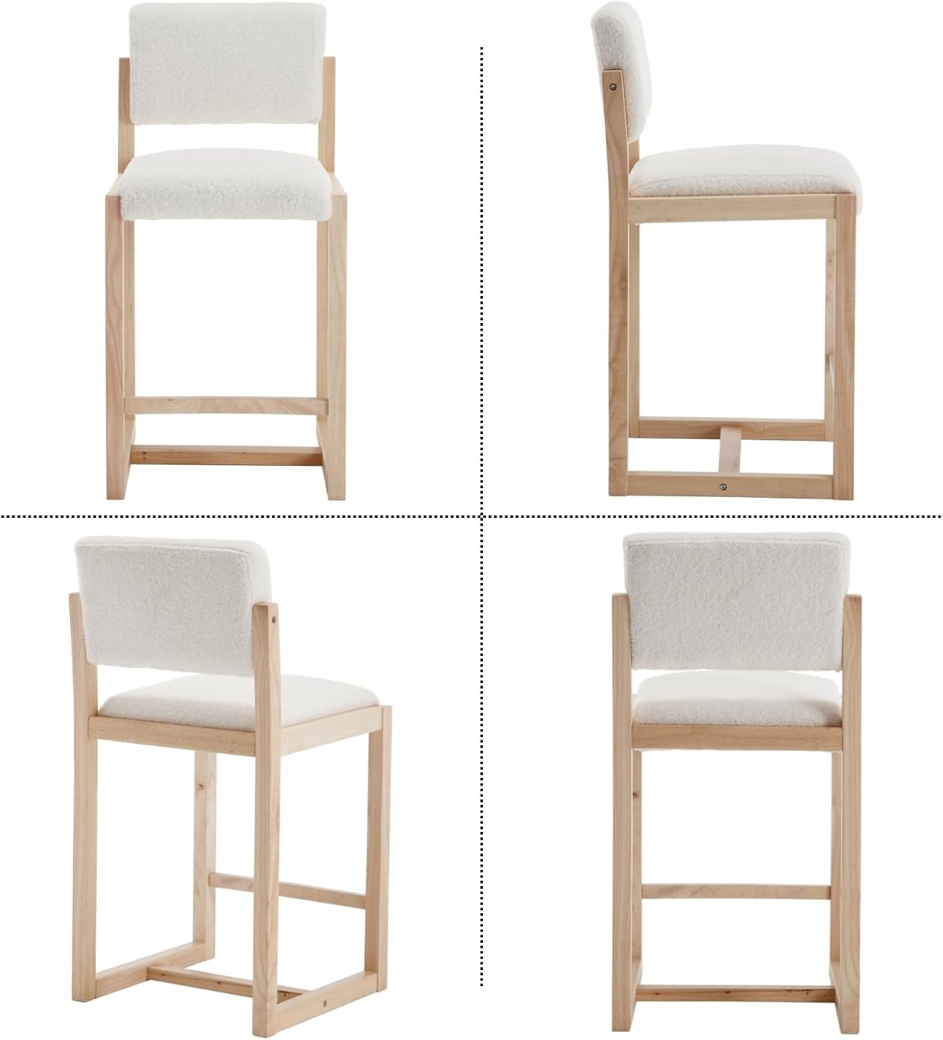 Modern Bar Stools Set of 2, 26" Counter Height Barstools