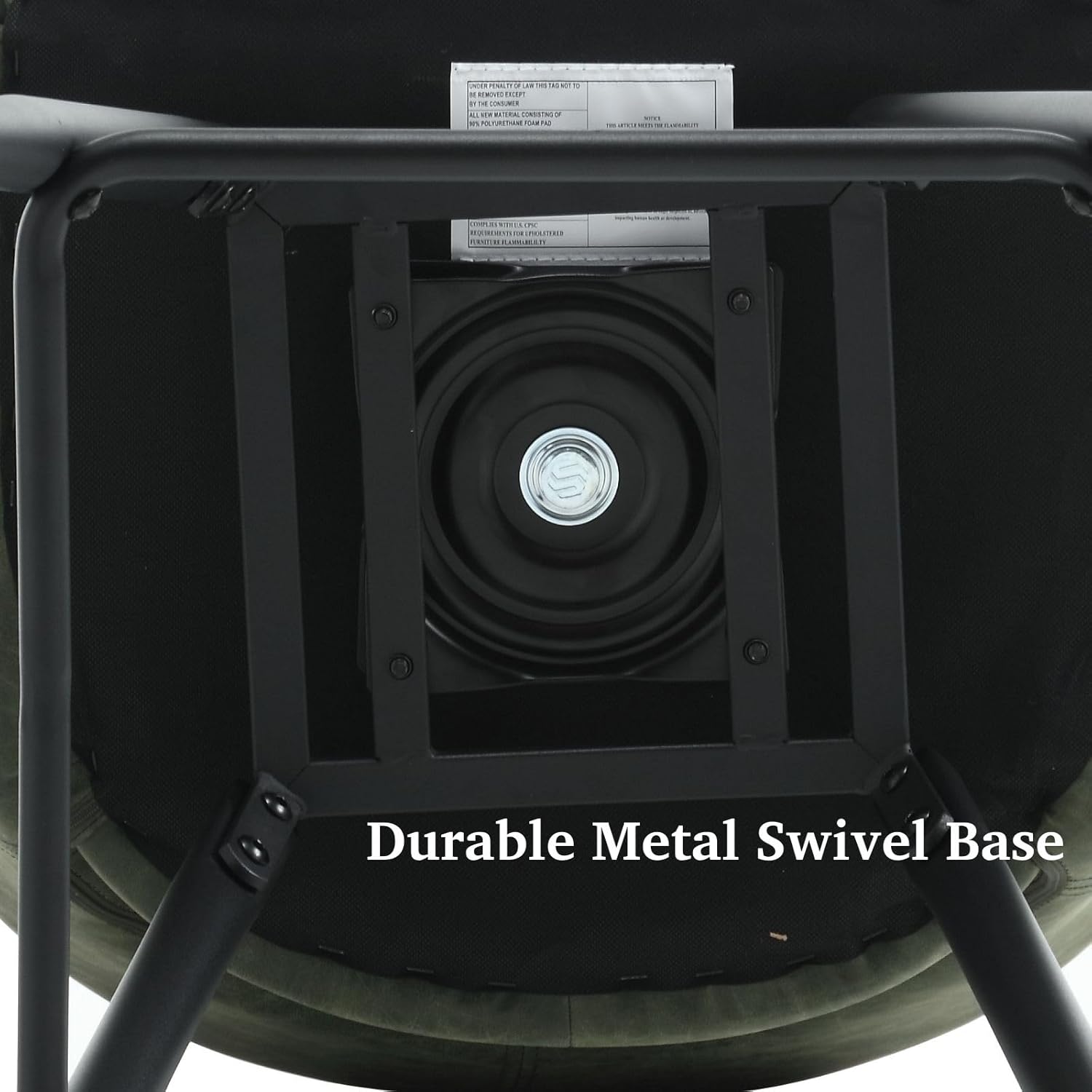 Swivel Bar Stools Set of 2, Modern 27" Counter Height Stools, PU Upholstered Kitchen Island Chair with Black Metal Legs