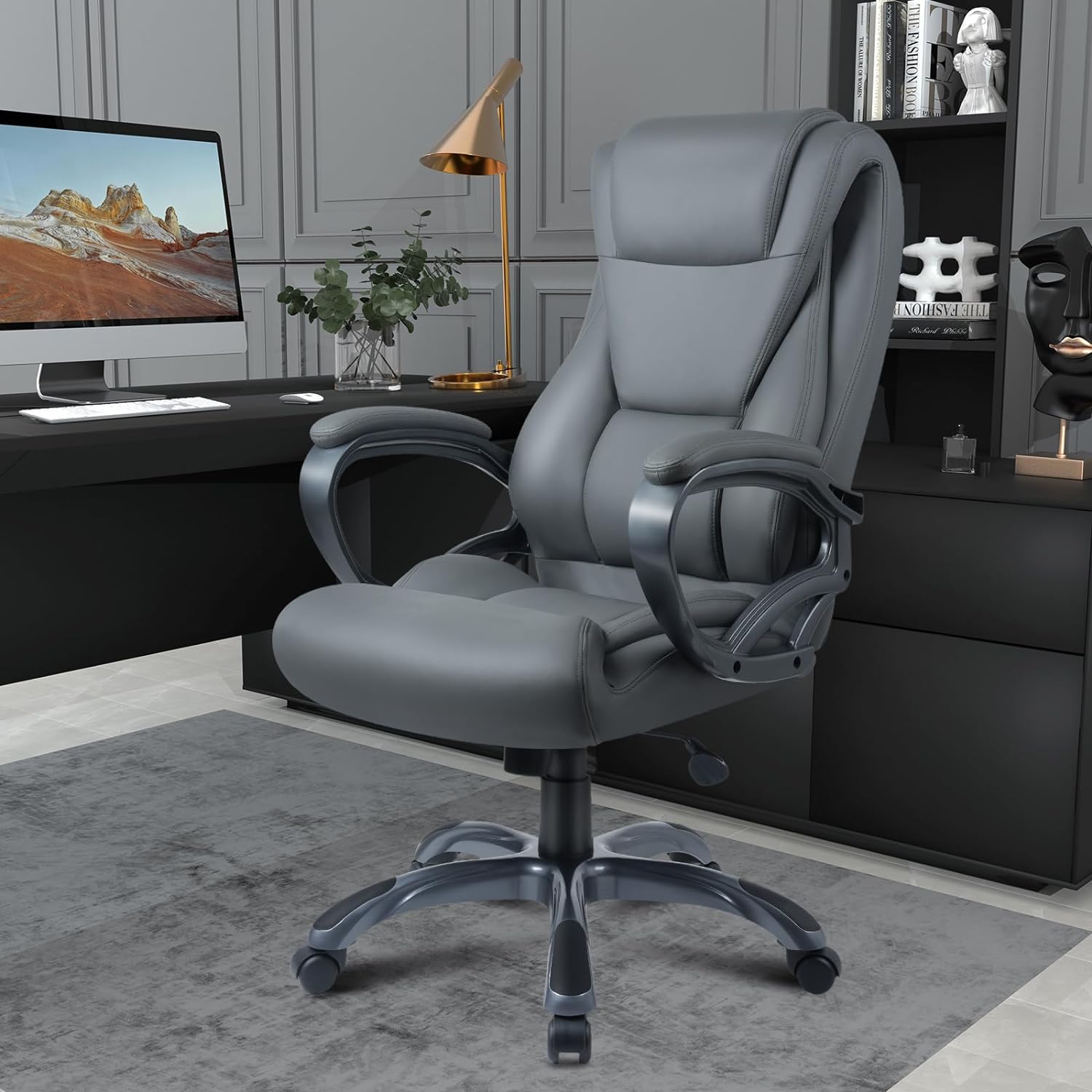 Executive Office Chair 400lbs Big and Tall Office Chair for Heavy People Wide Seat