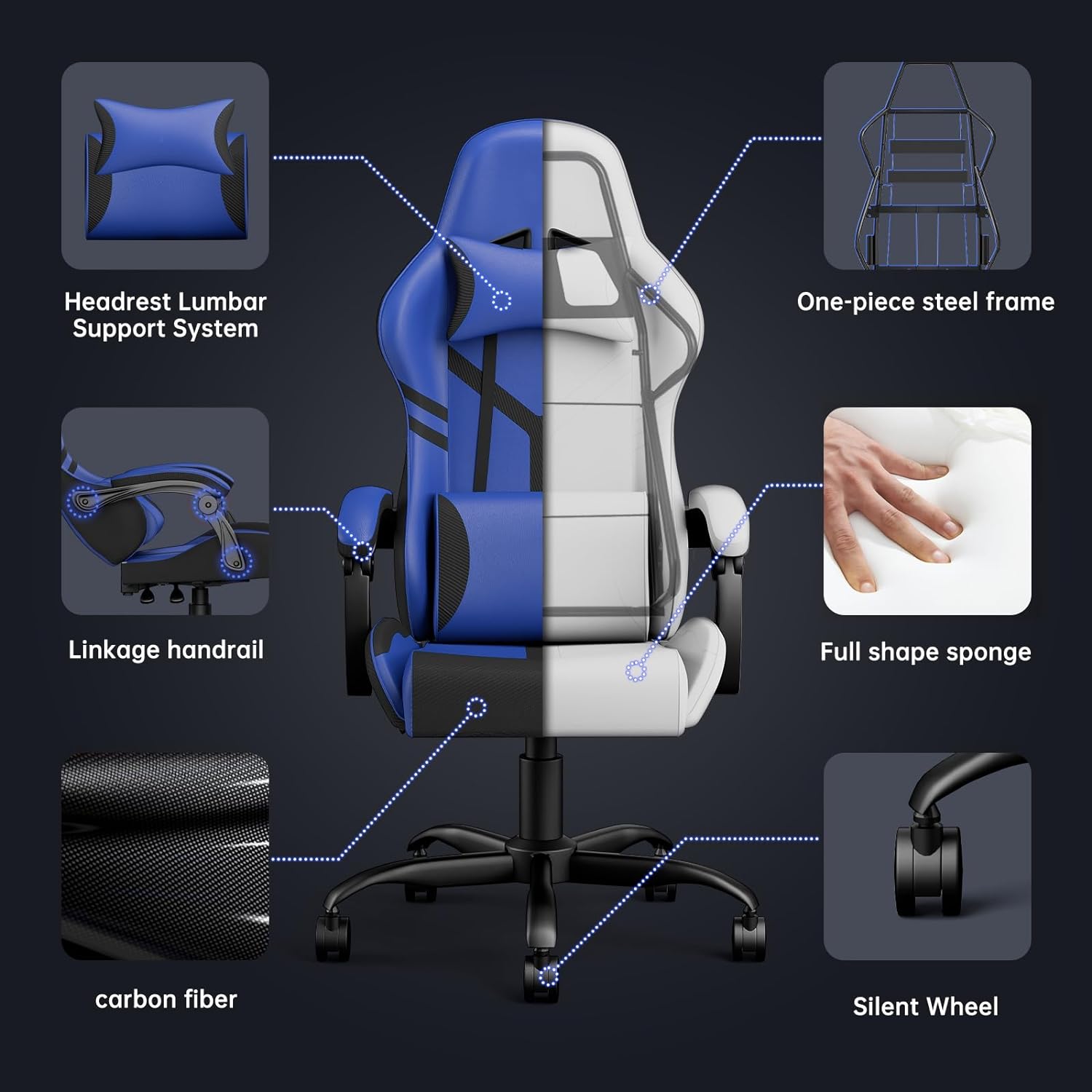 Silla Gamer Video Game Chairs, Gaming Chairs for Adults, Gamer Chair Ergonomic PC Computer Chair