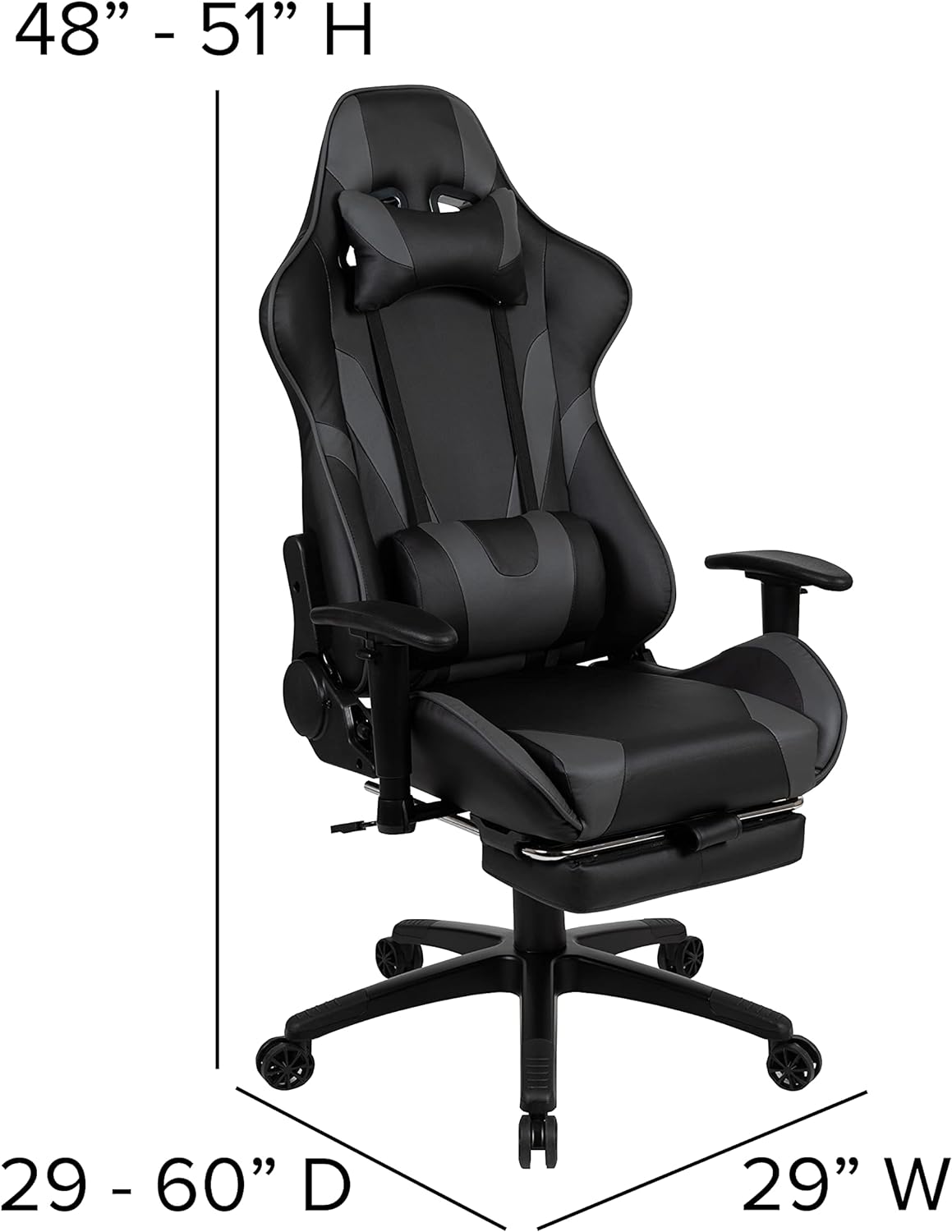 Gaming Chair Racing Office Ergonomic Computer Chair with Fully Reclining Back