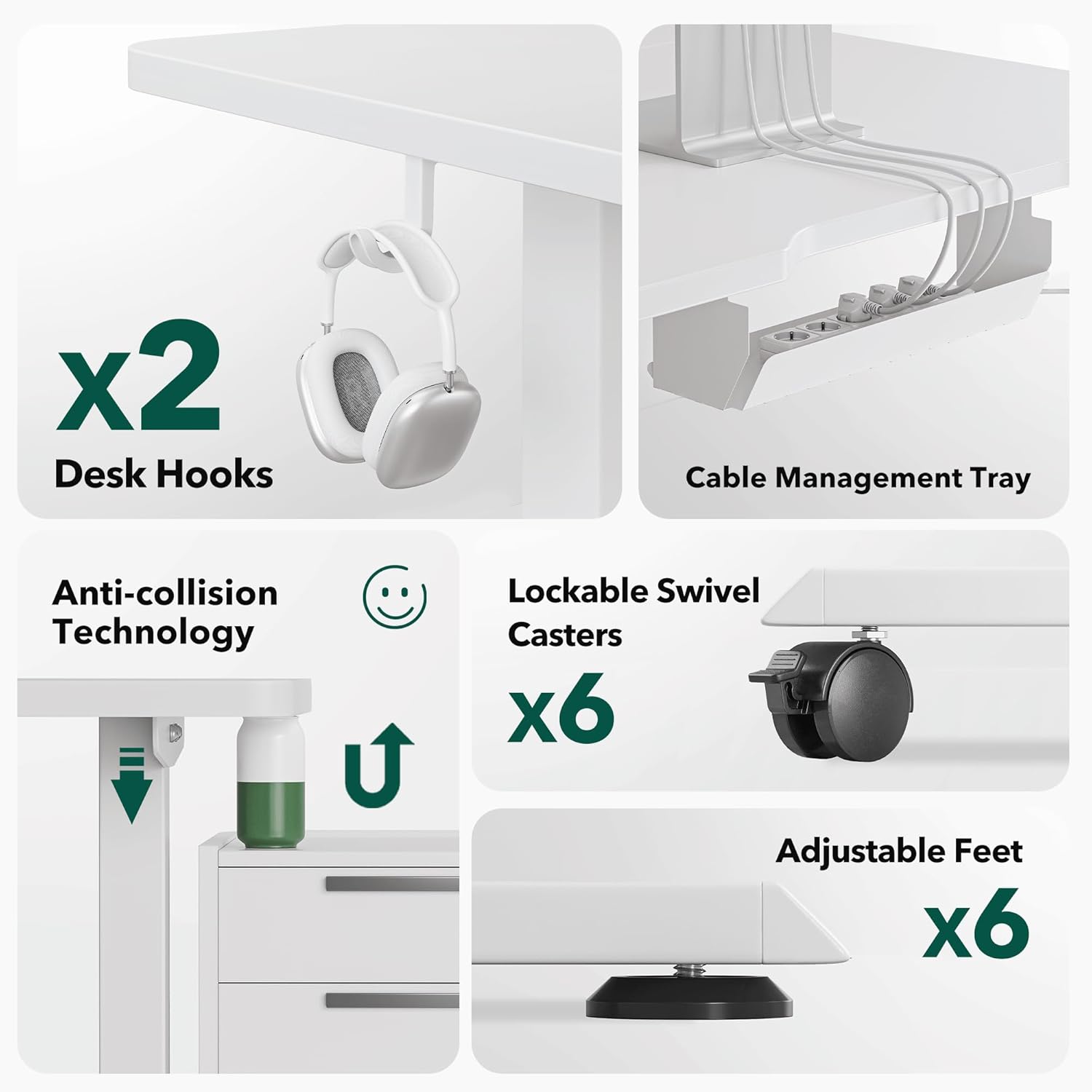 L Shaped Standing Desk Adjustable Height, 63 Inch Electric Stand up Corner Computer Desk