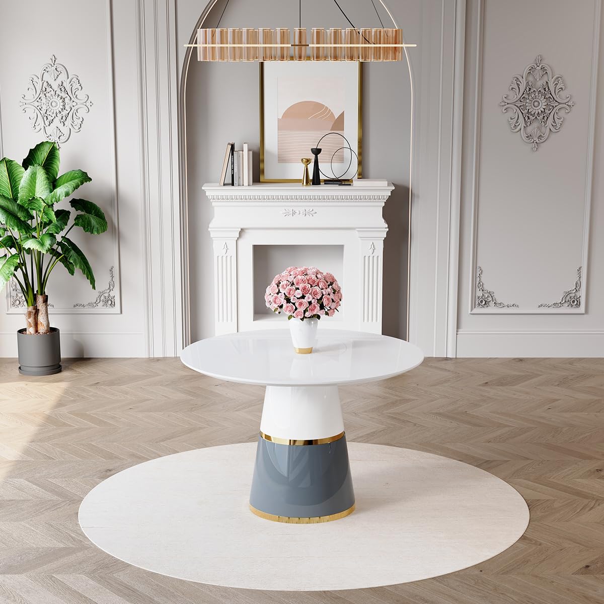 45" White Dining Room Table, Breakfast Nook Table