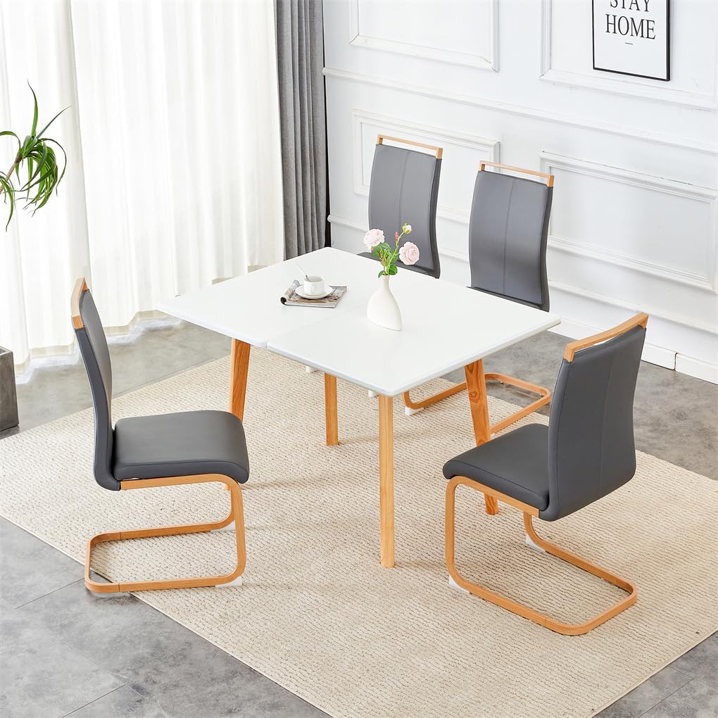 Folding Dining Table Set for 4, Sintered Stone Dinner Table for Space Saving