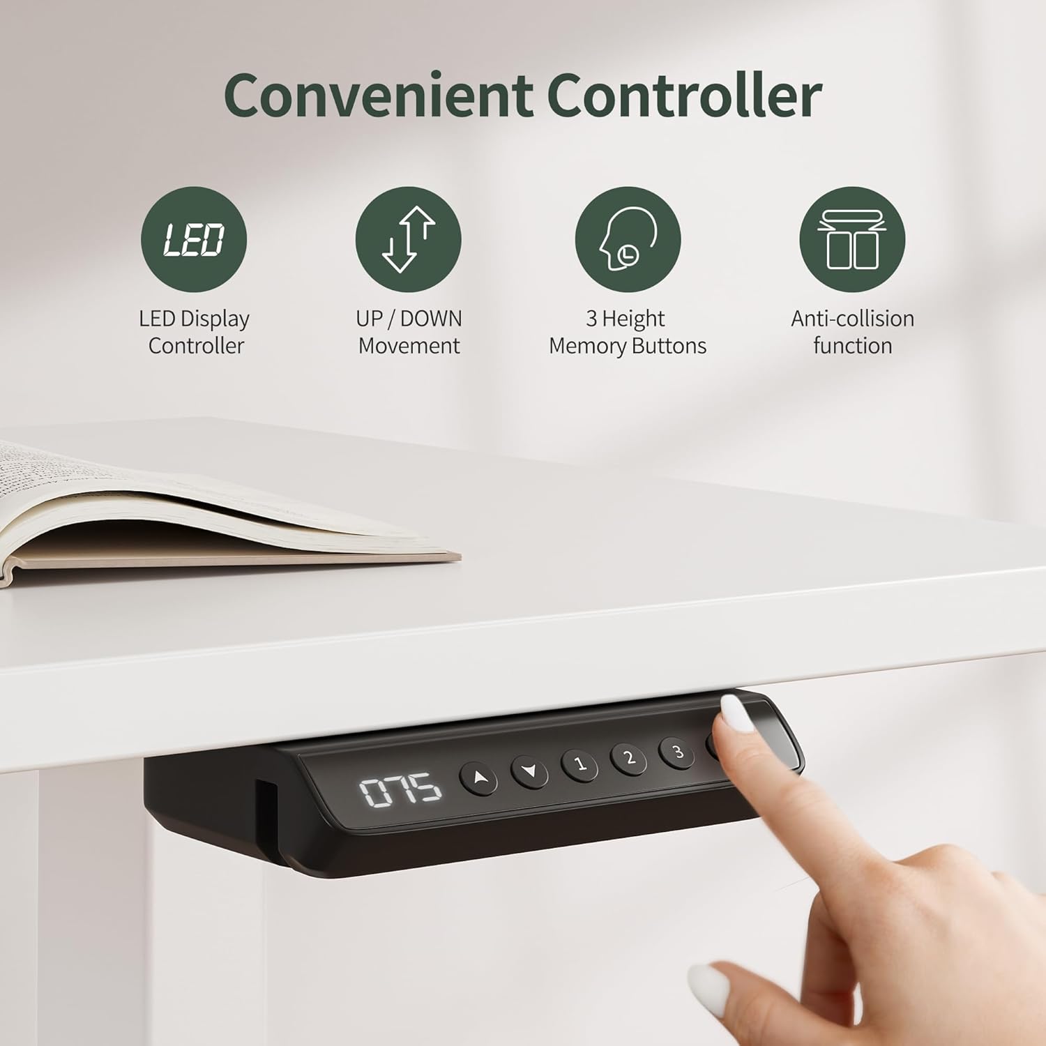 63" L Shaped Standing Desk with 4 Drawers, Electric Standing Gaming Desk Adjustable Height