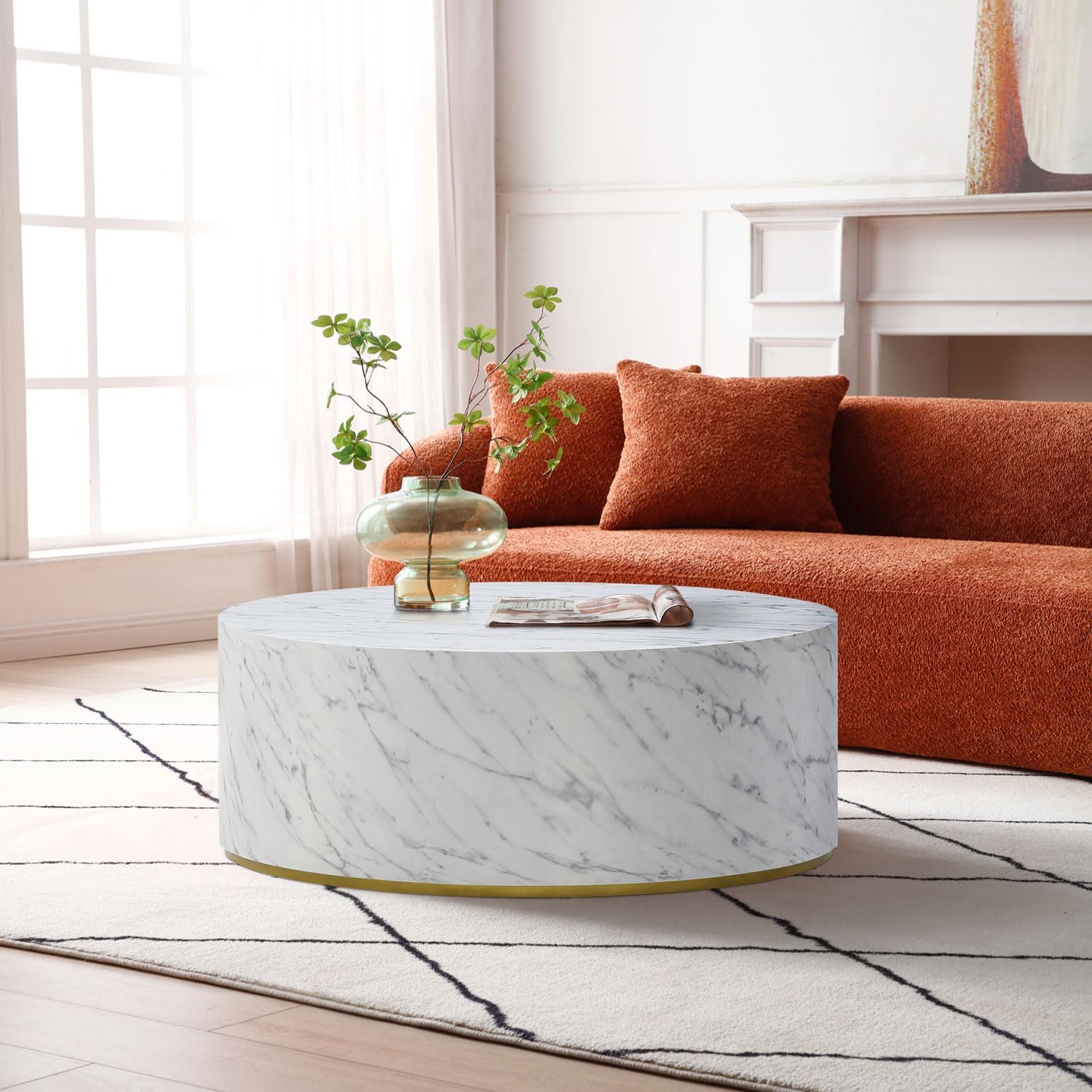 35.43" Modern Marble Coffee Table