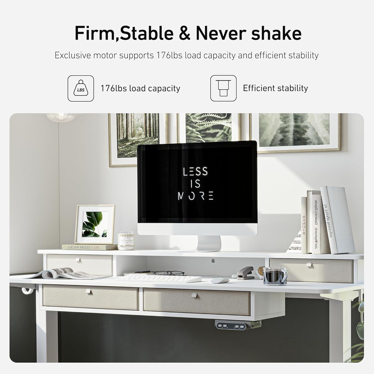Sturdy Height Adjustable Electric Standing Desk with Drawers