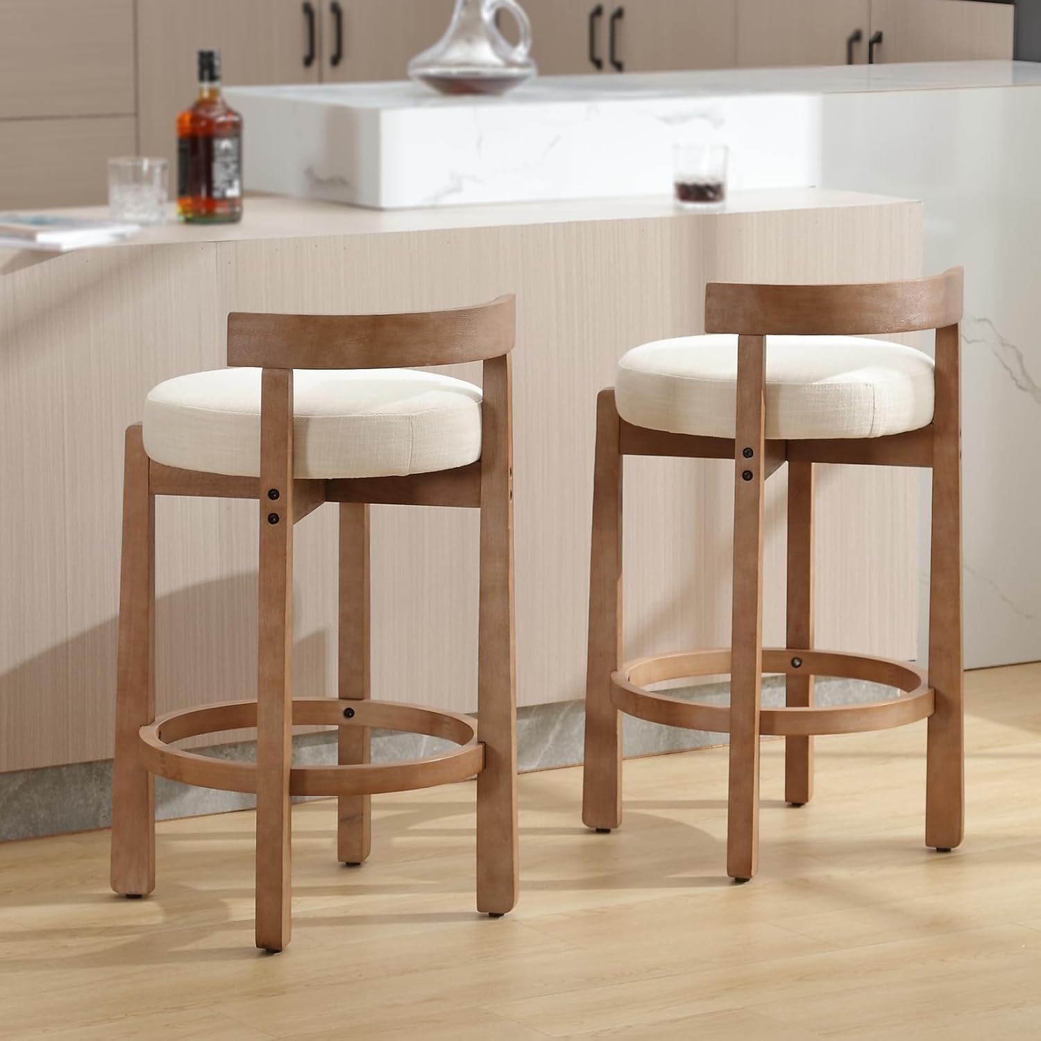 Modern Bar Stools Set of 2, 26" Counter Height Stools