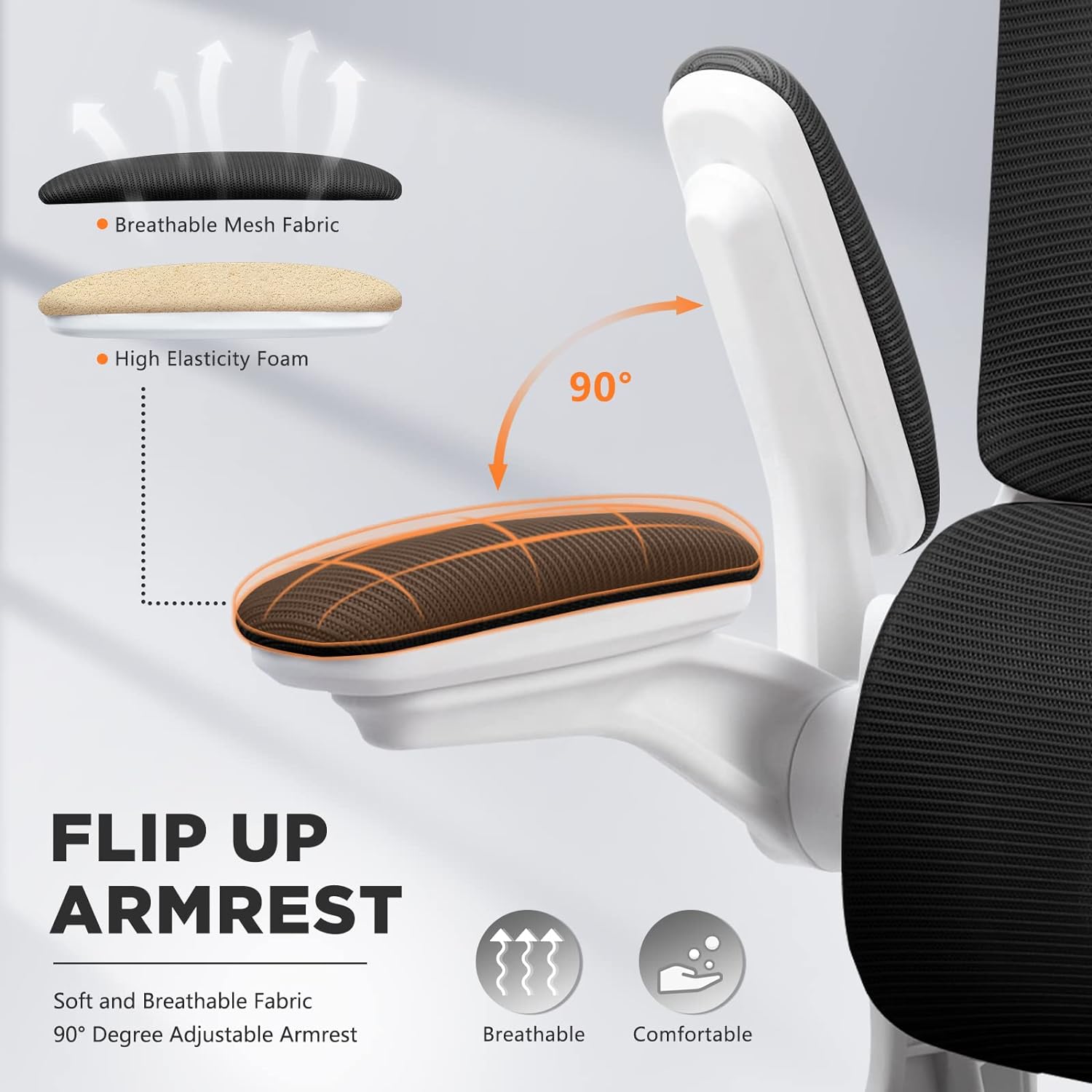 Black Ergonomic Office Chair with Lumbar Support Pillow