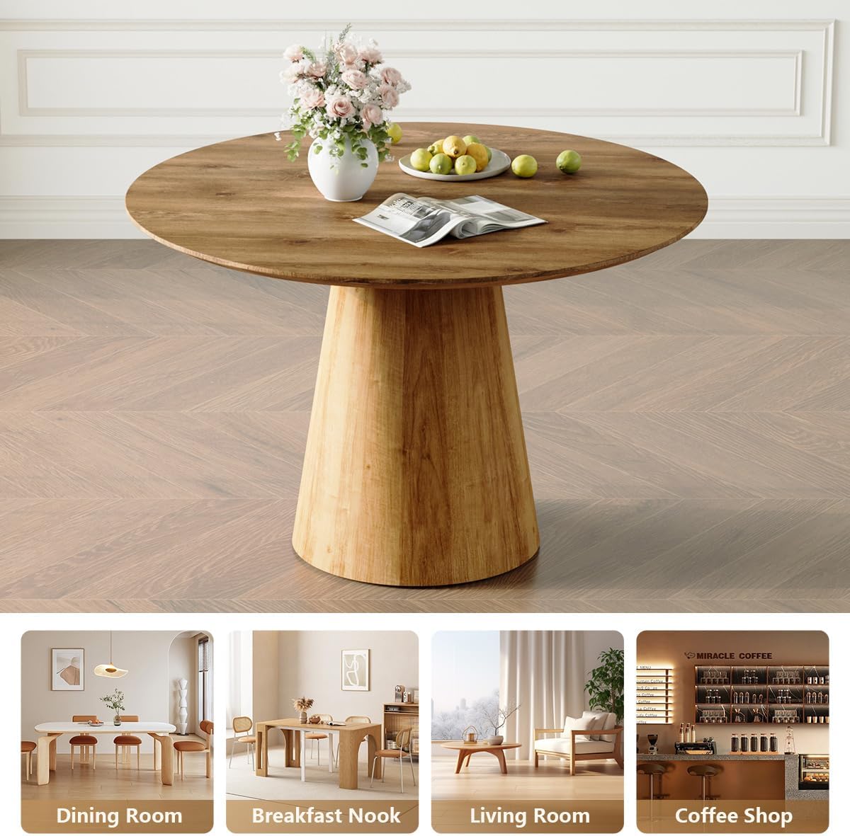 Small Round Dining Room Table 45 Inch, Round Kitchen Table