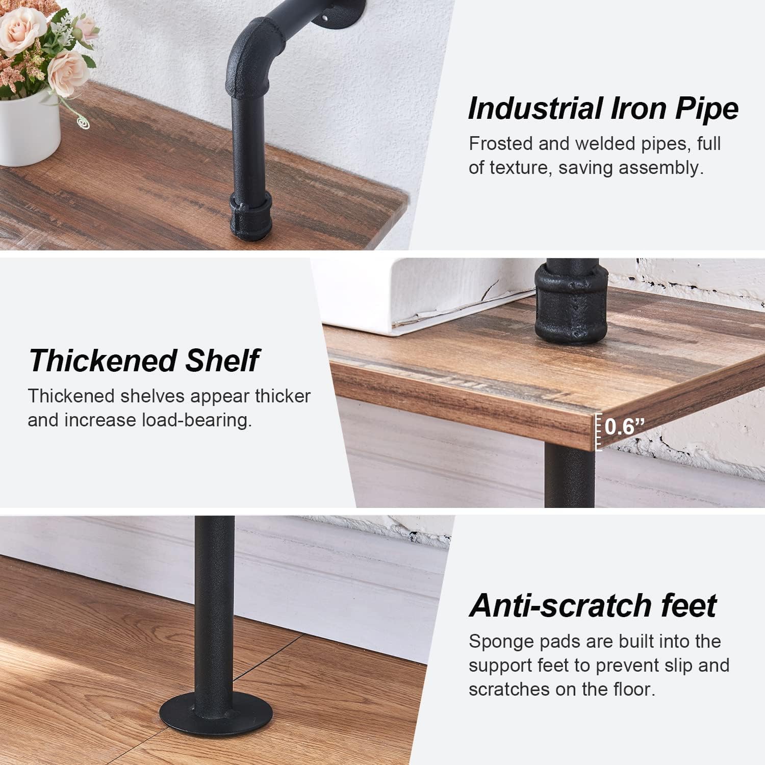 5-Tier Industrial Pipe Bookshelf