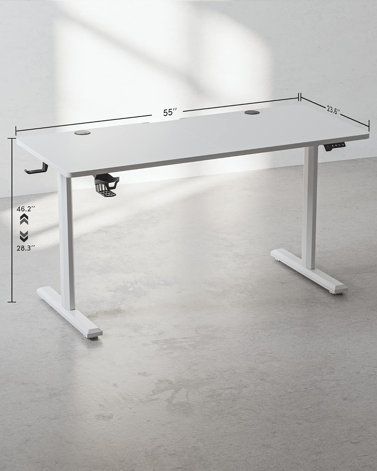 Height Adjustable Electric Standing Desk, 55 x 24 Inches Stand up Table