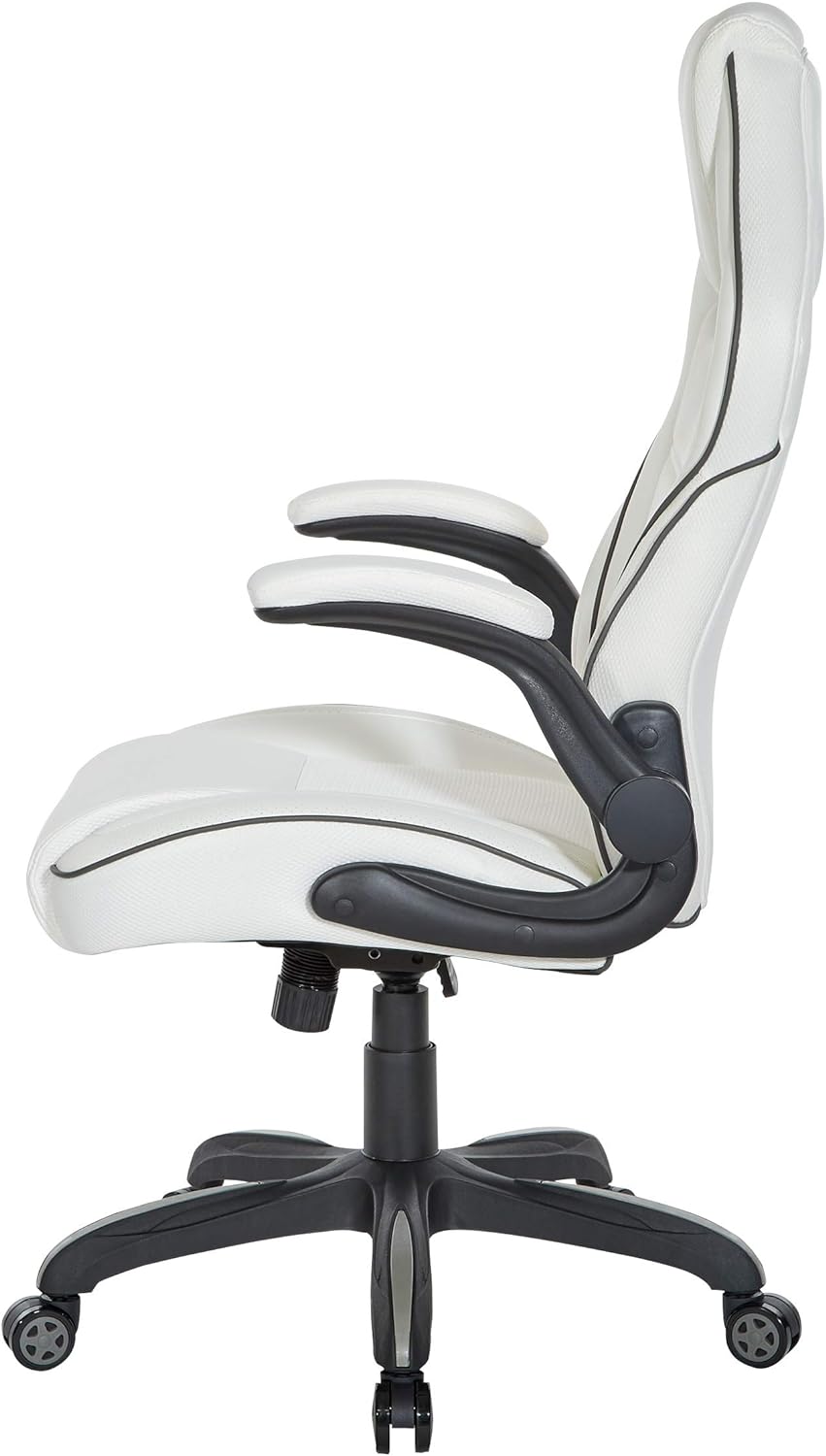 Ergonomic Adjustable Faux Leather Gaming Chair with Integrated Headrest and Airflow Cooling Material