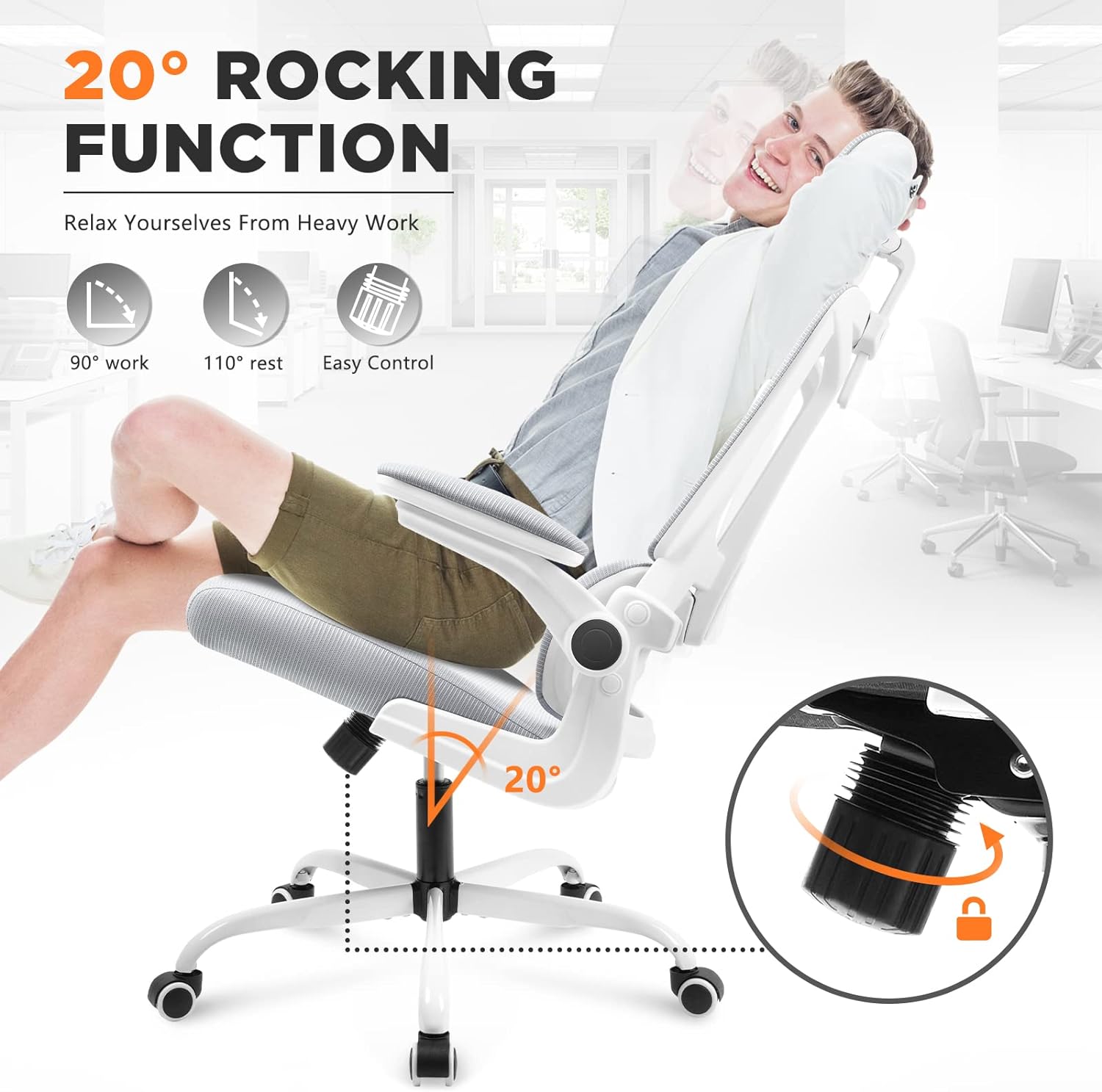 Ergonomic Office Chair with Lumbar Support Pillow