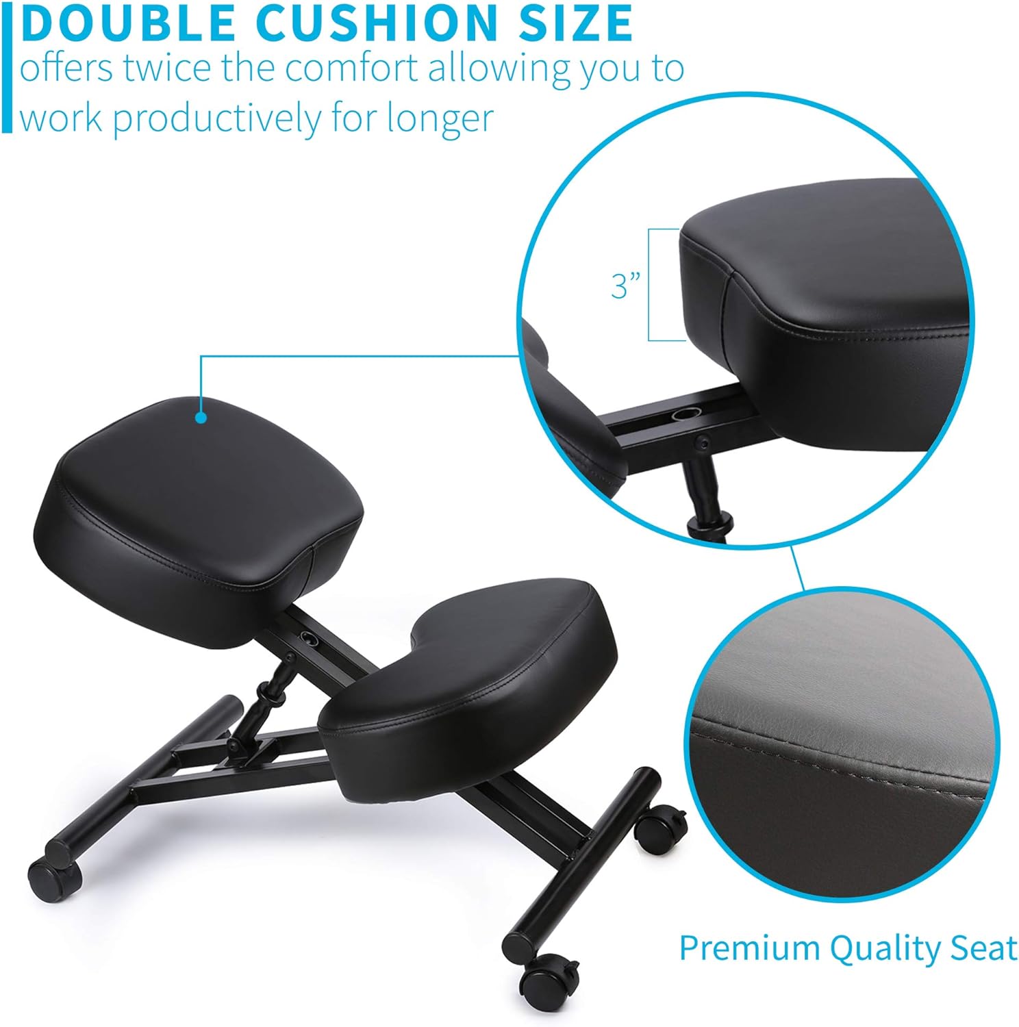 Ergonomic Kneeling Chair, Adjustable Stool for Home and Office - Improve Your Posture with an Angled Seat