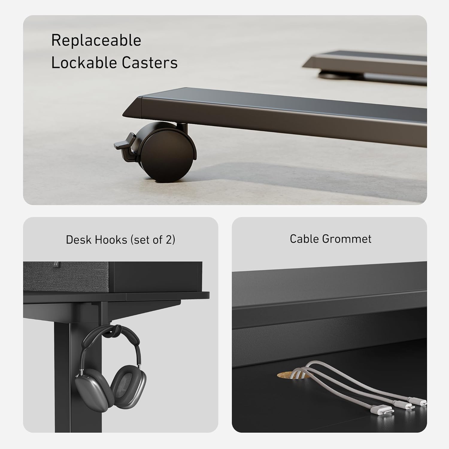 Sturdy Height Adjustable Electric Standing Desk with Drawers