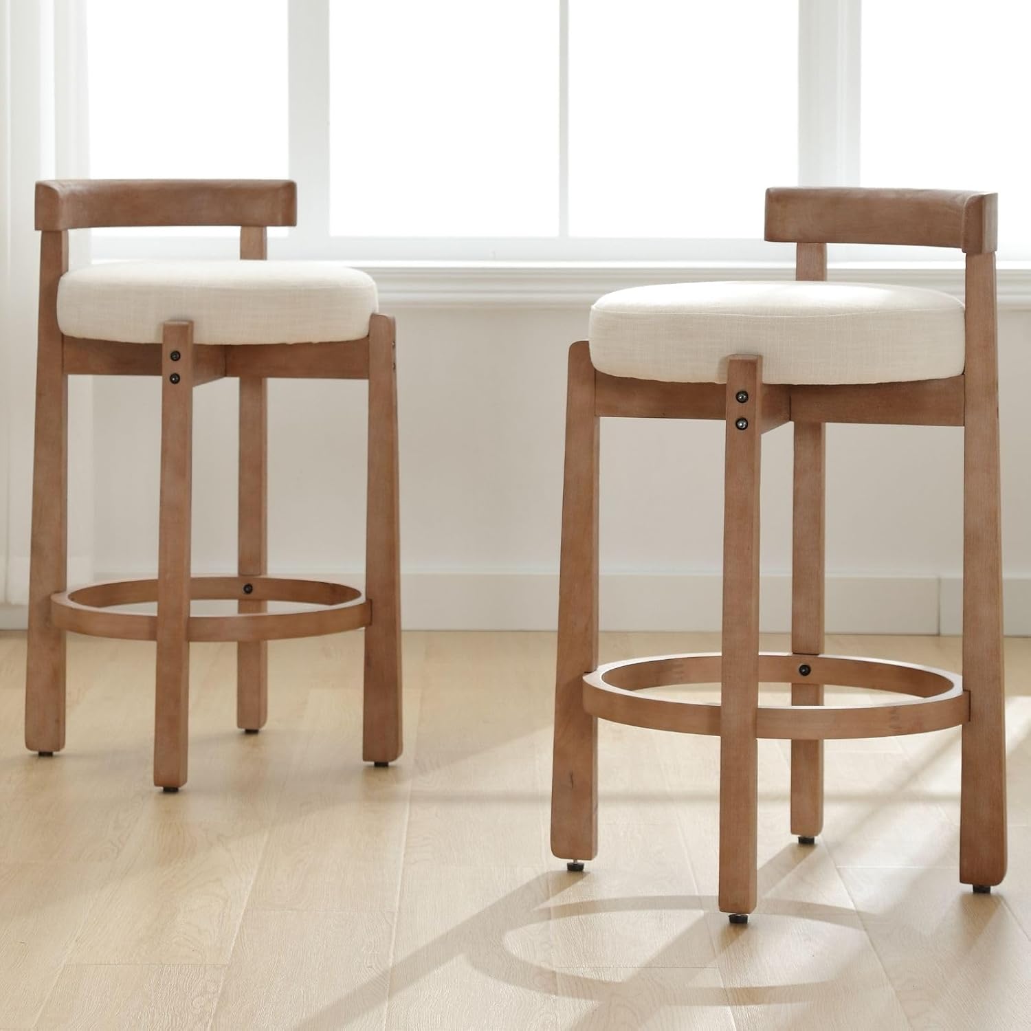 Modern Bar Stools Set of 2, 26" Counter Height Stools