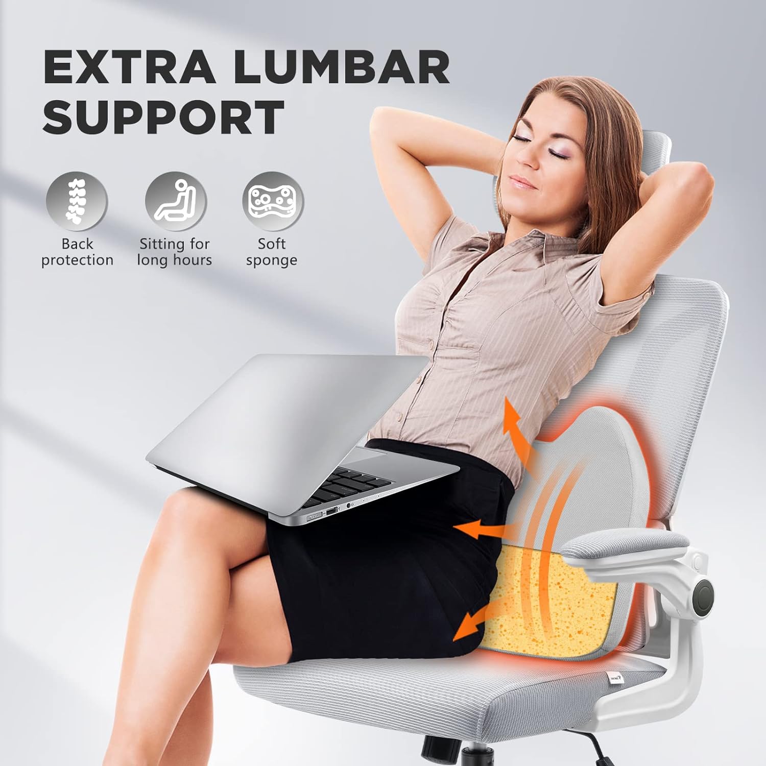 Ergonomic Office Chair with Lumbar Support Pillow