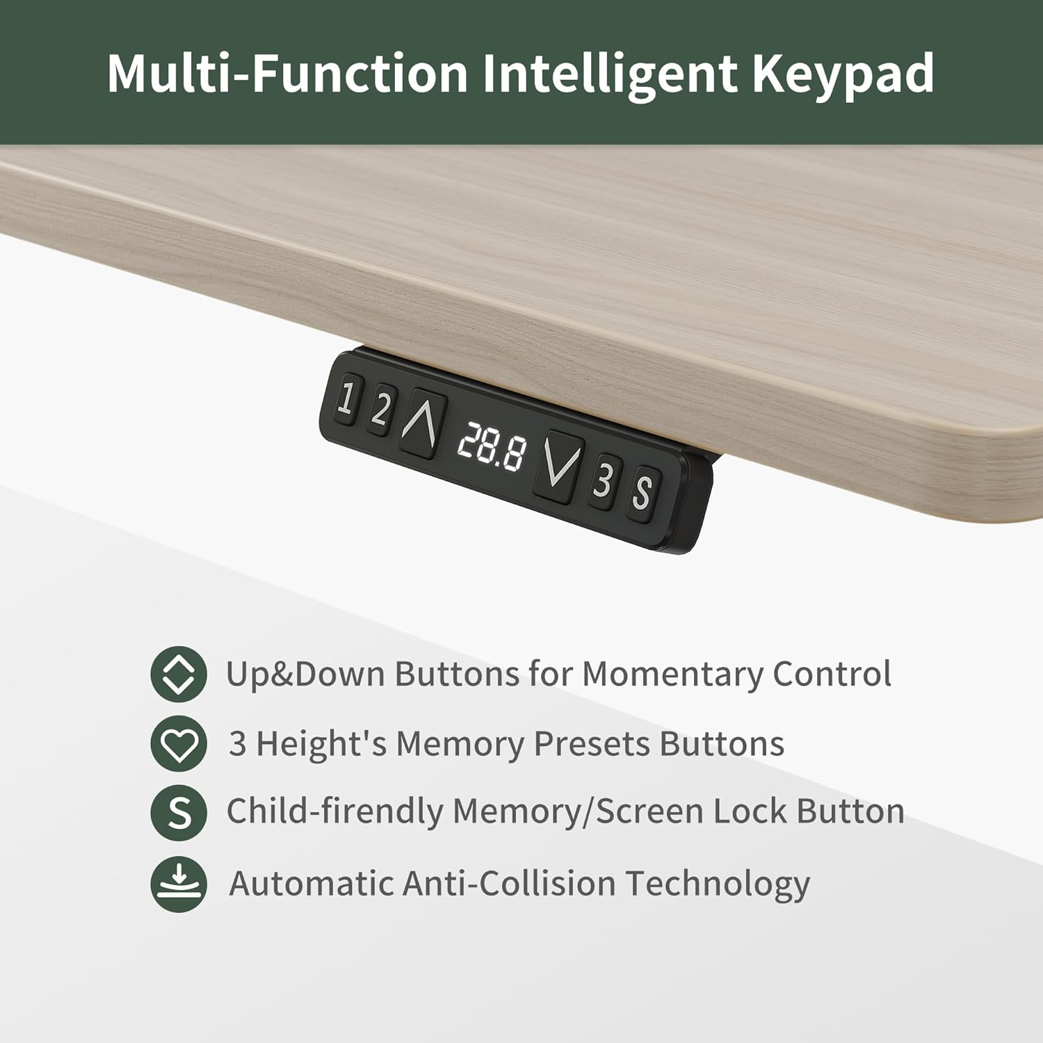 Triple Motor L Shaped Stadning Desk with LED Strip & Power Outrlets，63 inches Height Adjustable Stand up Corner Desk