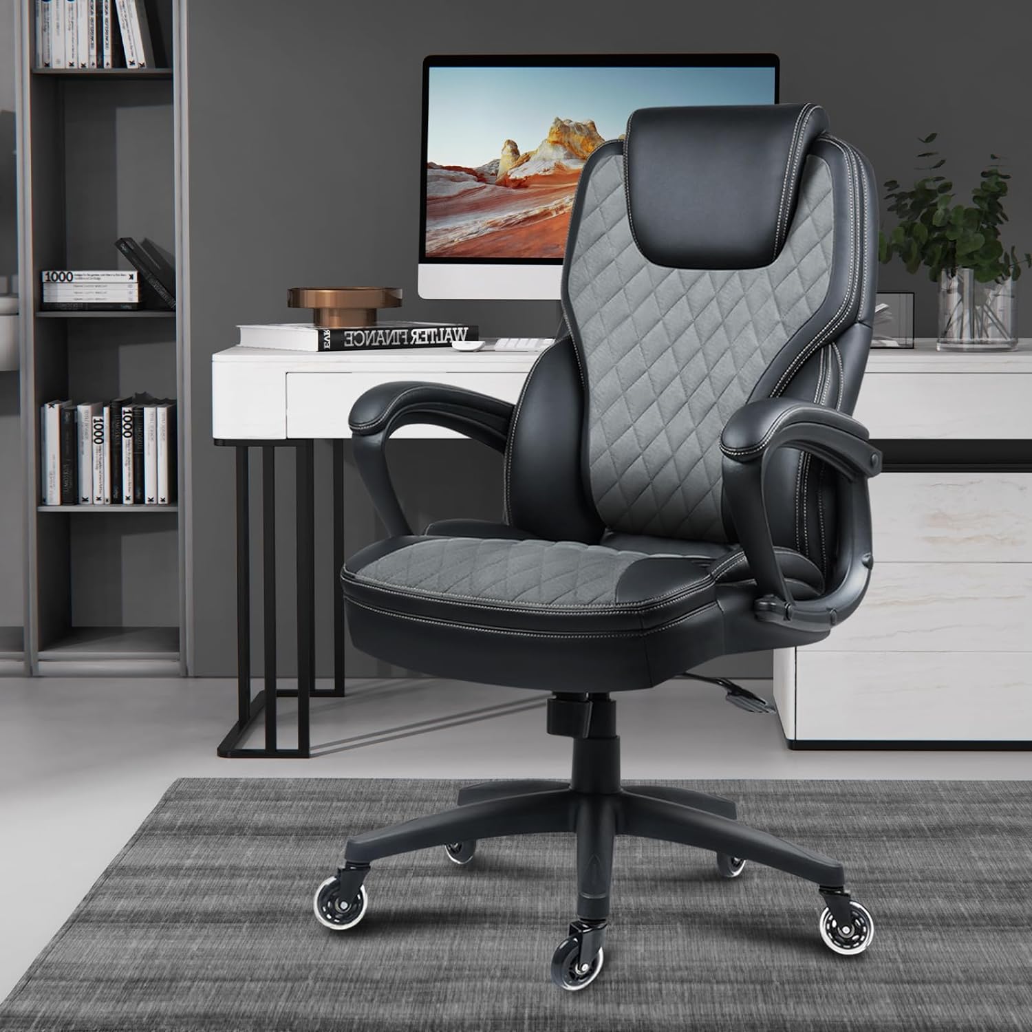 Executive Office Chair with Lumbar Support 400lbs Breathable Fabric Big and Tall Office Chair