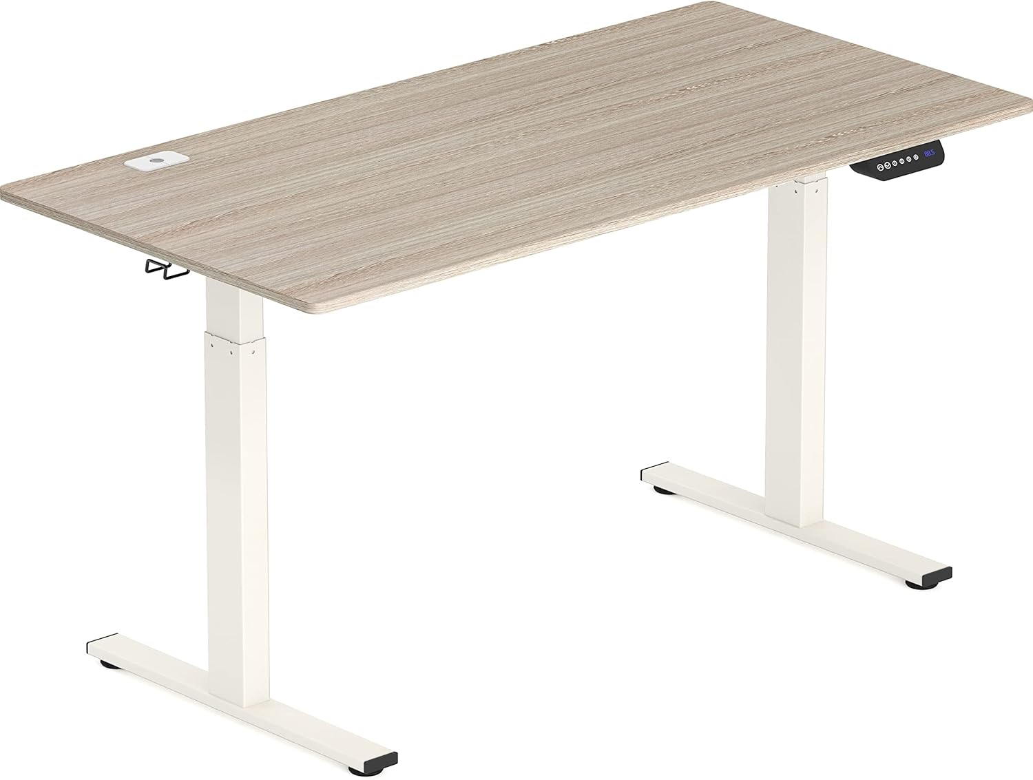 55-Inch Large Electric Height Adjustable Standing Desk, 55 x 28 Inches, Maple
