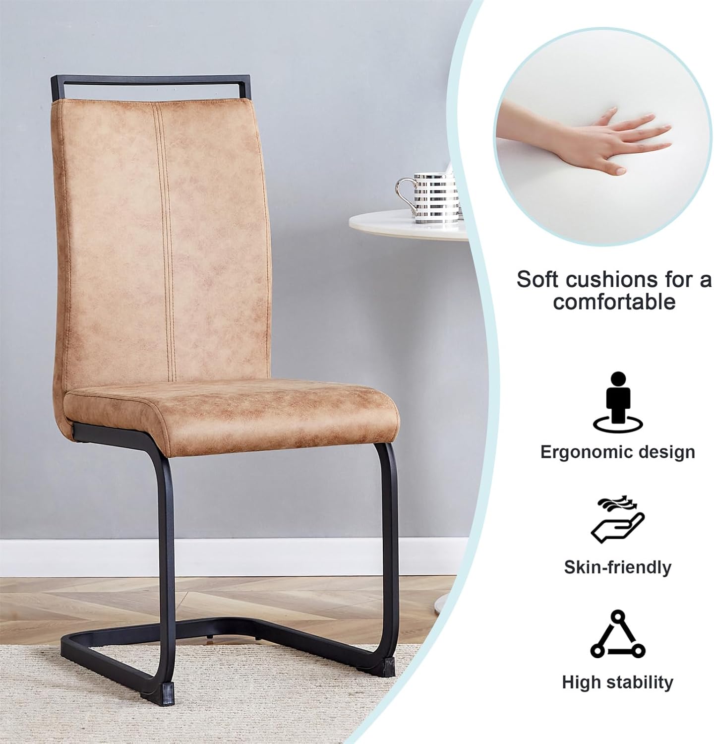 Round Dining Table Set for 4, Farmhouse Kitchen Table Small 42 Inch Dinner Table Wood Round Coffee Table