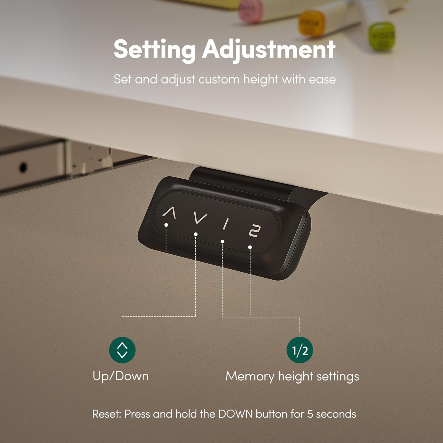 Standing Desk with Keyboard Tray, 48 × 24 Inches Electric Height Adjustable Desk