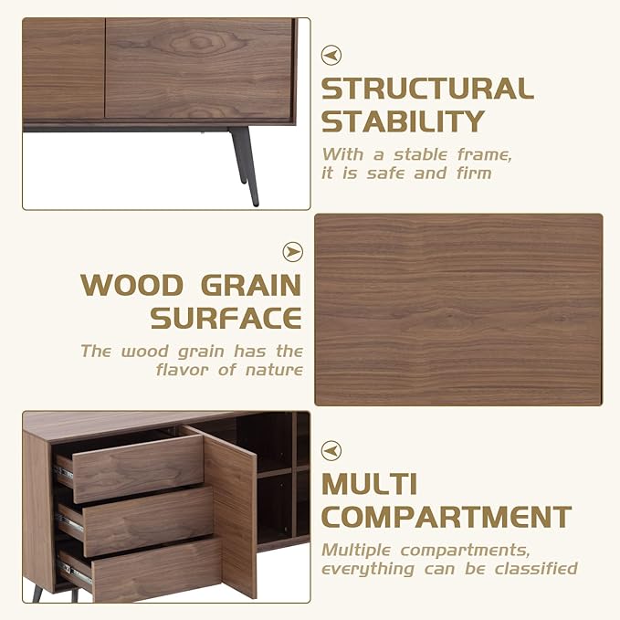 Mid Century Modern Sideboard Buffet Cabinet