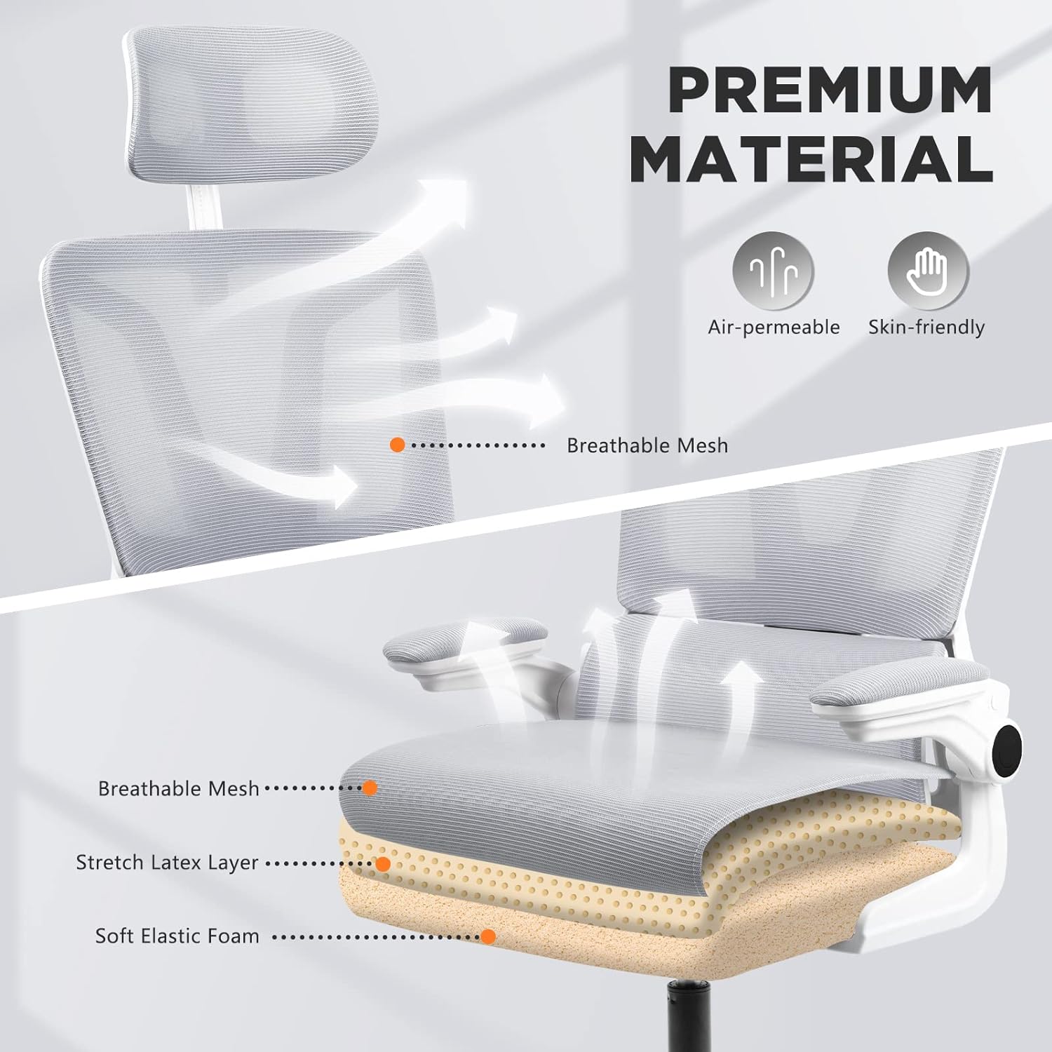 Ergonomic Office Chair with Lumbar Support Pillow