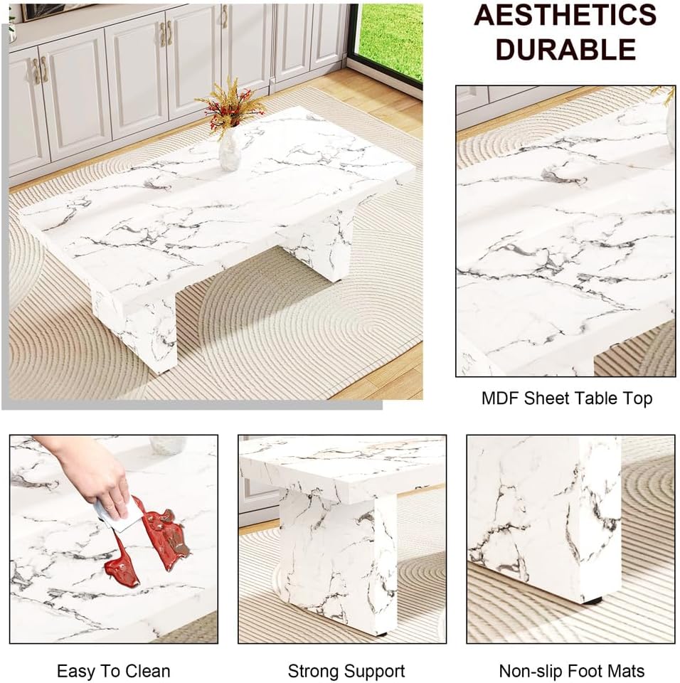 79" Dining Table, Modern Dining Table for 6/8/10