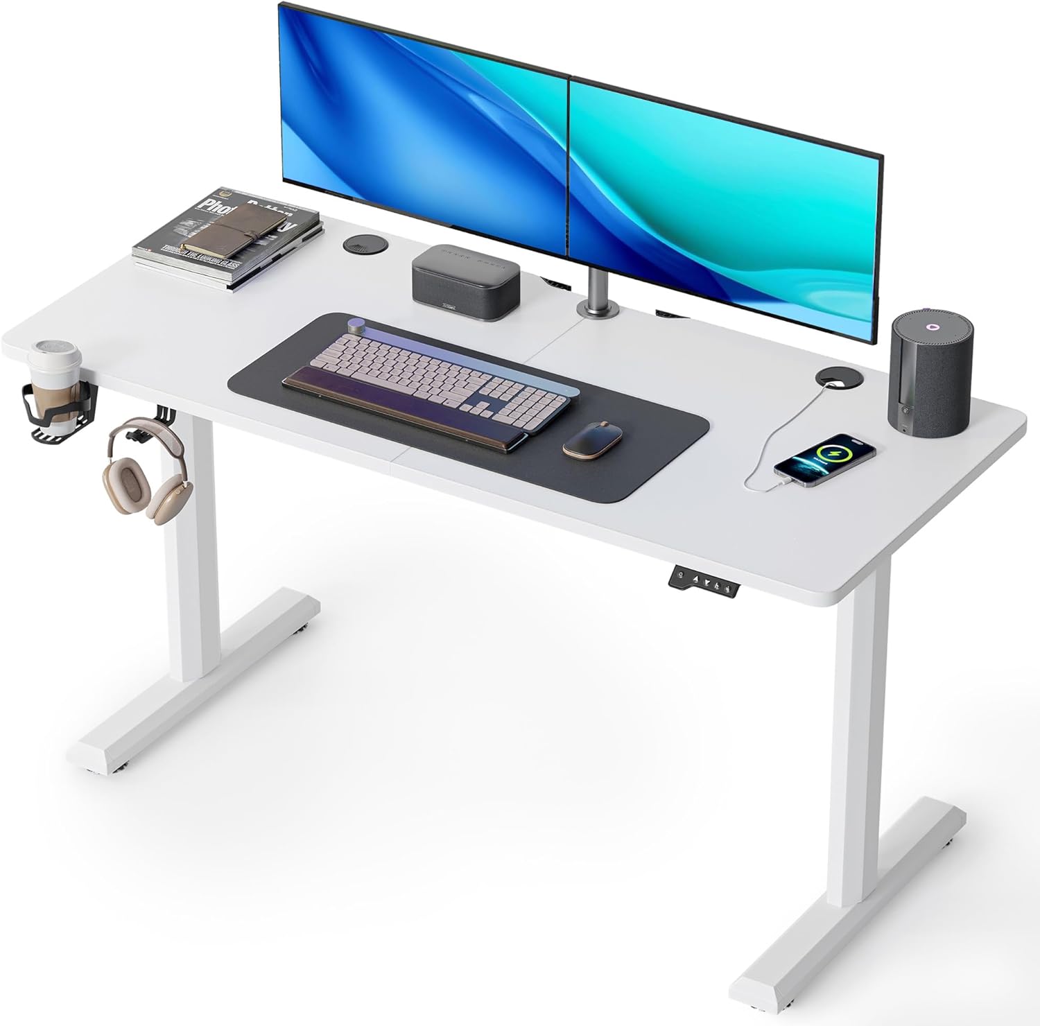 Height Adjustable Electric Standing Desk, 55 x 24 Inches Stand up Table