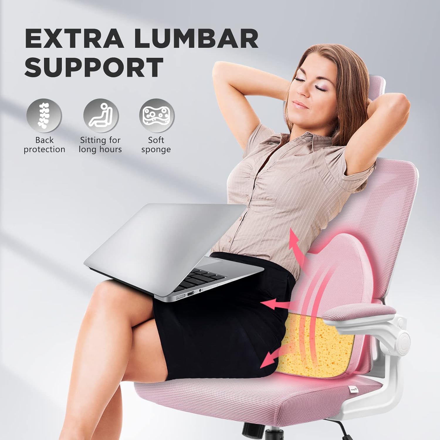 Mesh Office Chair with Adjustable Arms & Headrest