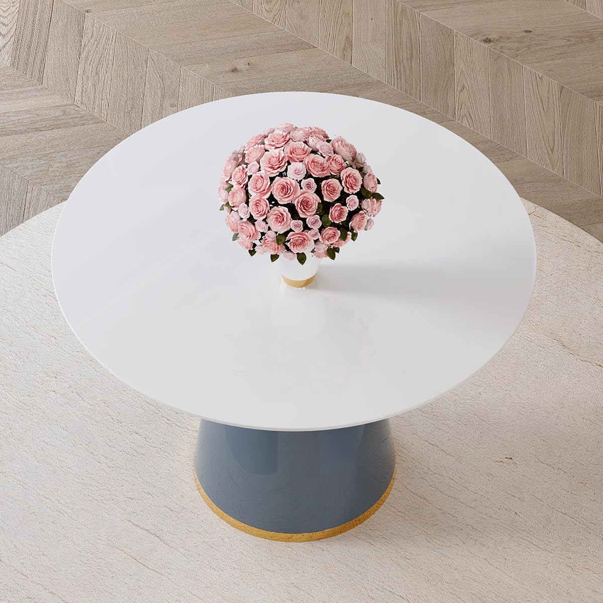 45" White Dining Room Table, Breakfast Nook Table