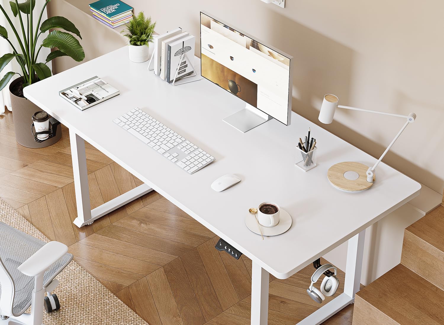 Standing Desk 4 Legs with Dual Motors, 63x29 Electric Standing Desk