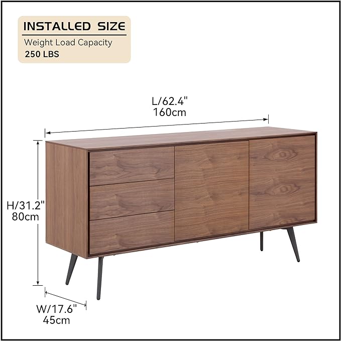 Mid Century Modern Sideboard Buffet Cabinet