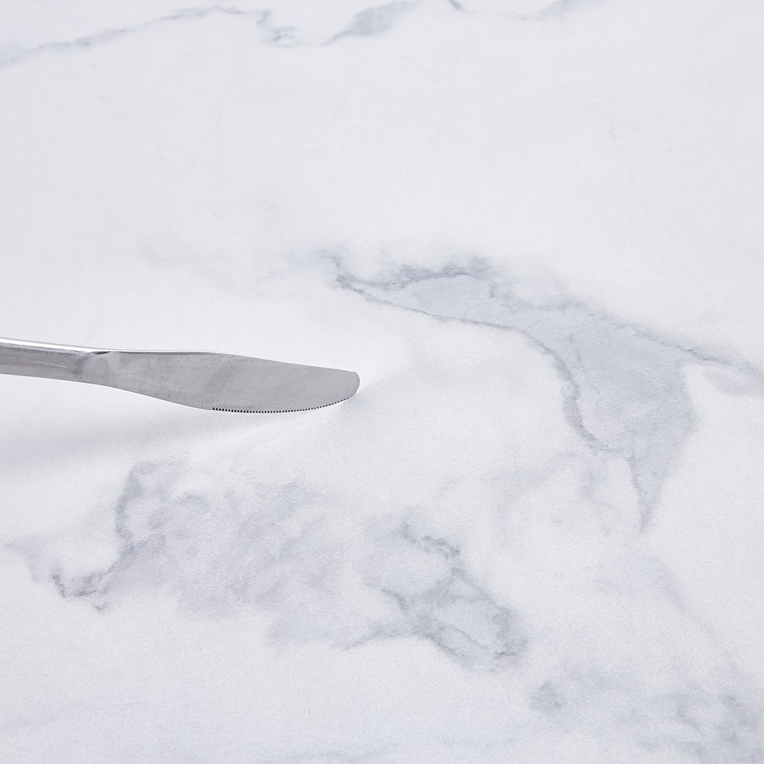 42" Round Dining Table with Faux Printed Marble Table Top