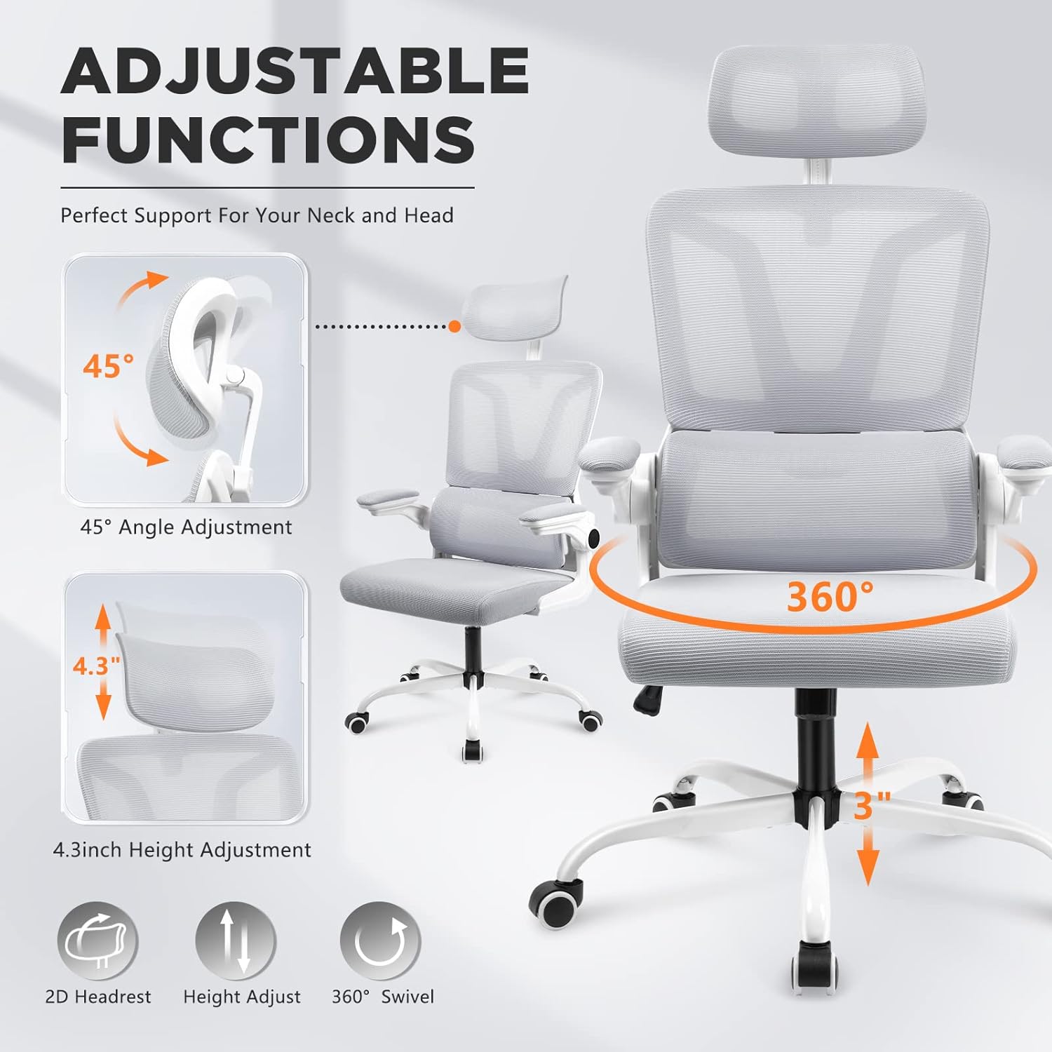 Ergonomic Office Chair with Lumbar Support Pillow