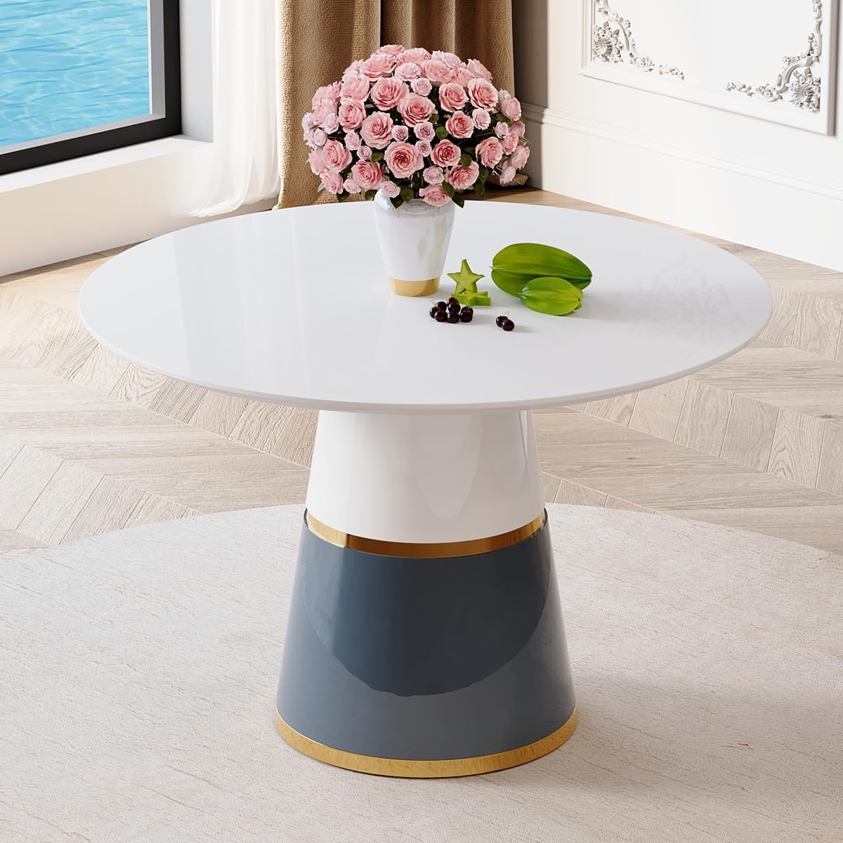 45" White Dining Room Table, Breakfast Nook Table