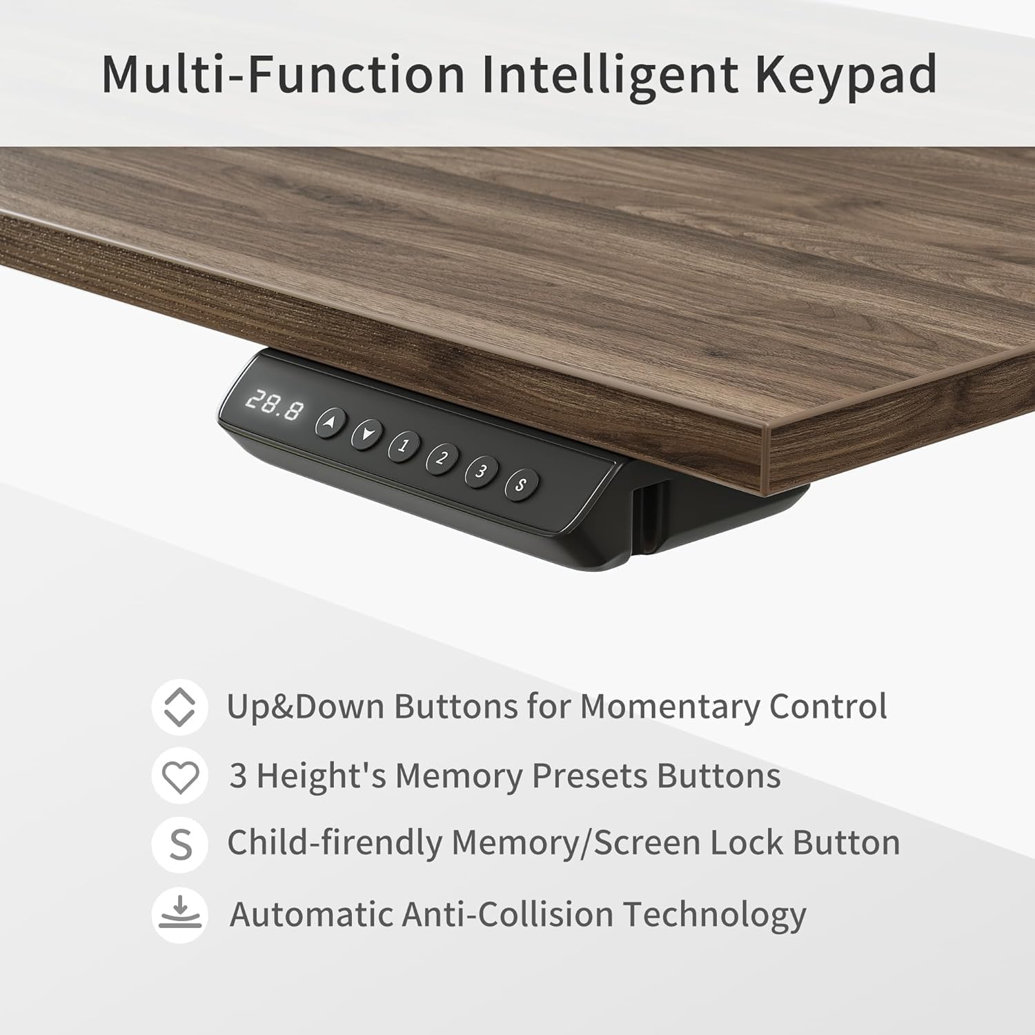 63" L Shaped Executive Standing Desk with File Cabinet