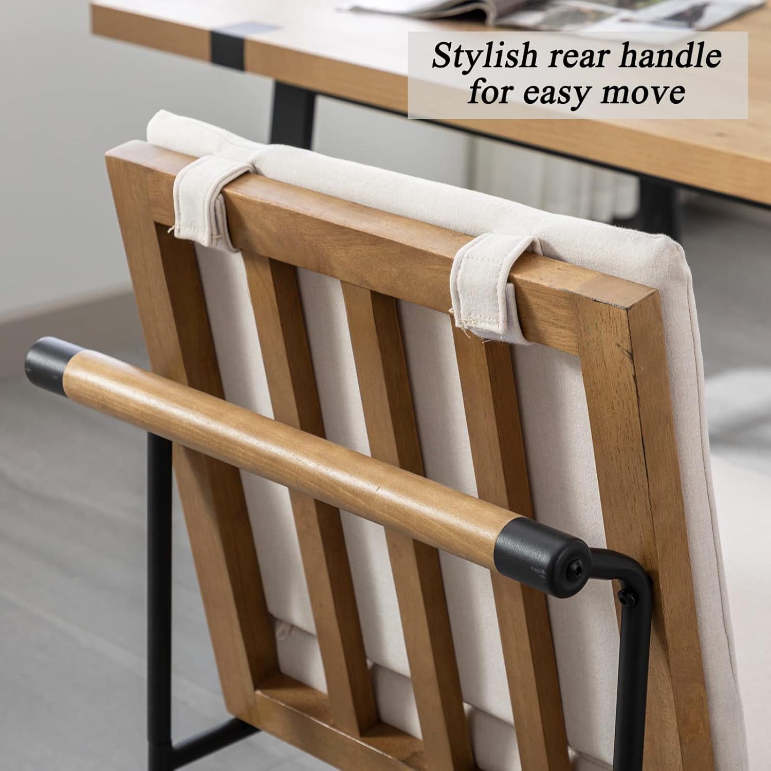 Mid-Century Modern Dining Chairs Set of 4, Linen Upholstered Side Chair