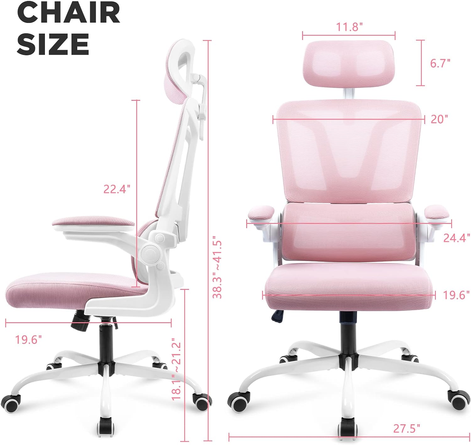 Mesh Office Chair with Adjustable Arms & Headrest